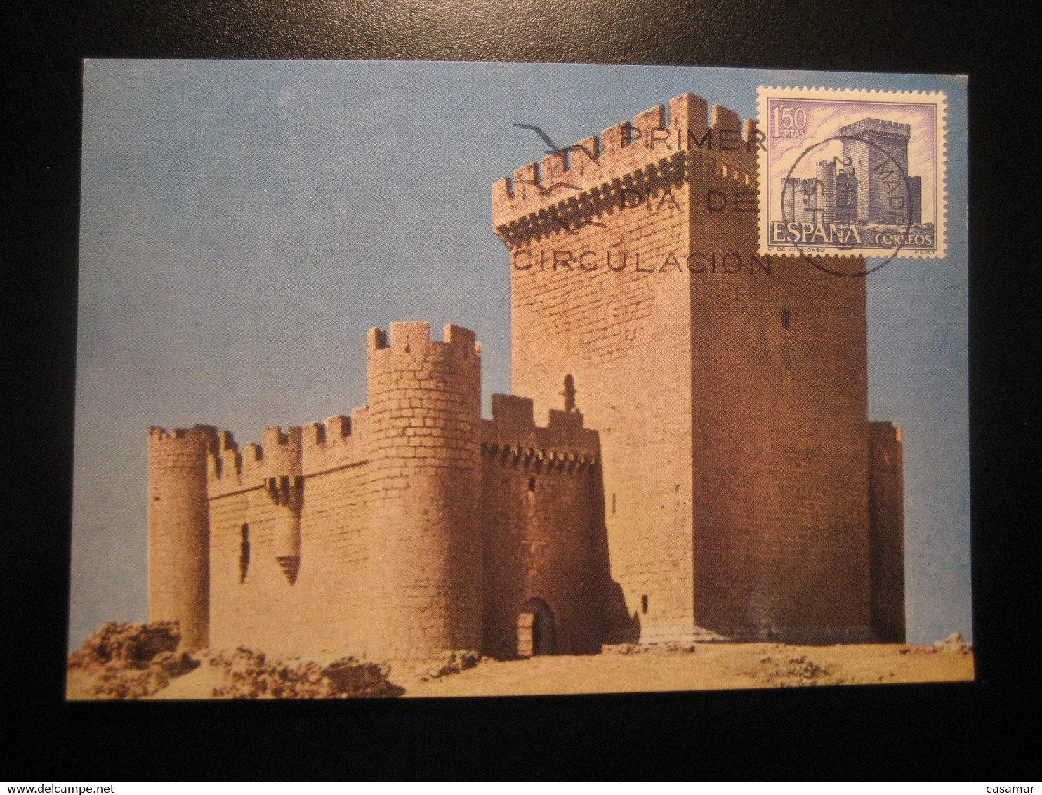 1969 Castillo De Villalonso Zamora Castle Chateau Maxi Maximum Card SPAIN - Châteaux