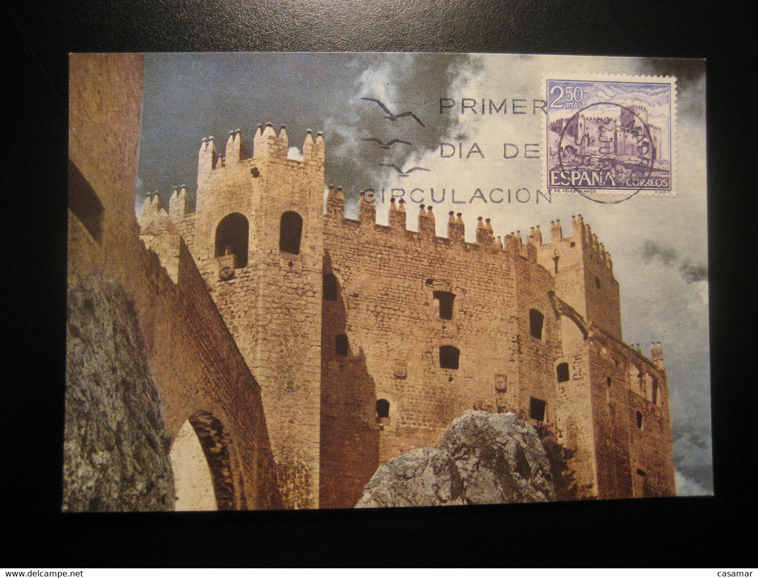 1969 Castillo De Velez Blanco Almeria Castle Chateau Maxi Maximum Card SPAIN - Châteaux