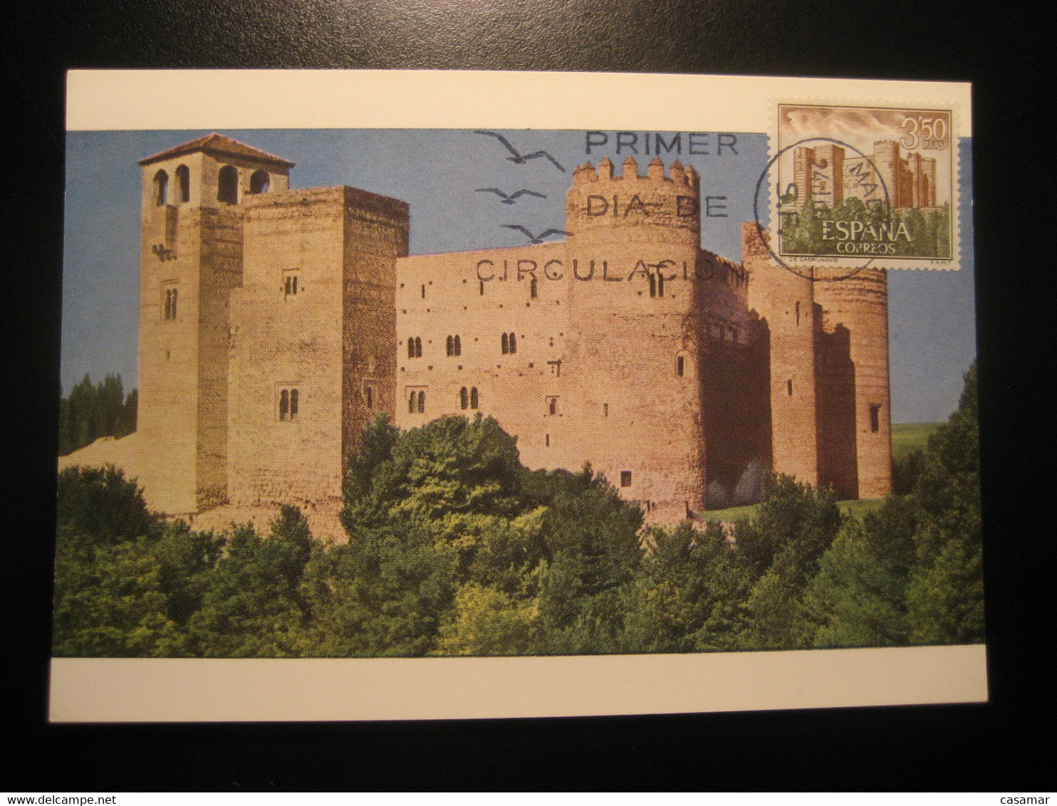 1969 Castillo De Castilnovo Segovia Castle Chateau Maxi Maximum Card SPAIN - Châteaux