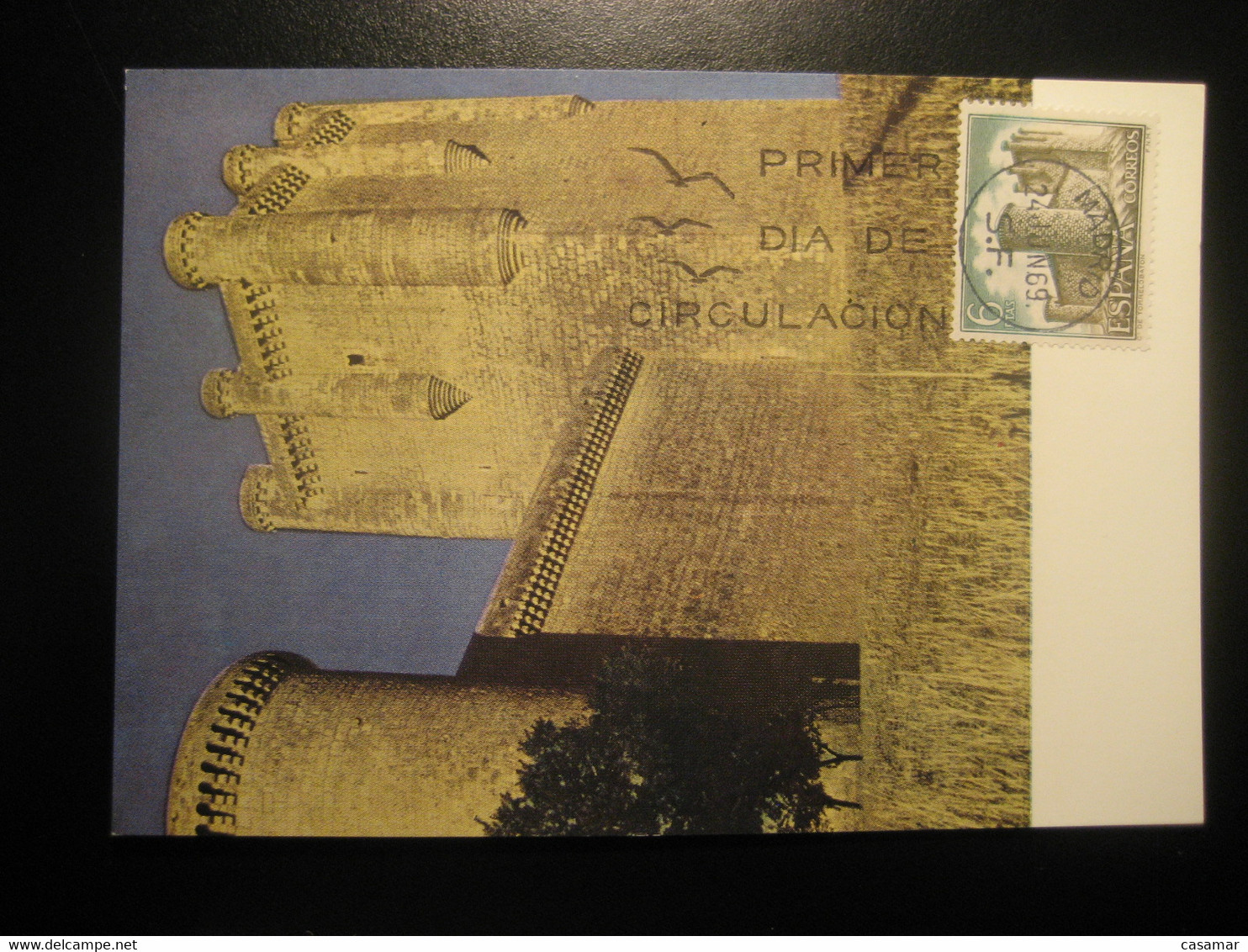 1969 Castillo De Torrelobaton Valladolid Castle Chateau Maxi Maximum Card SPAIN - Châteaux