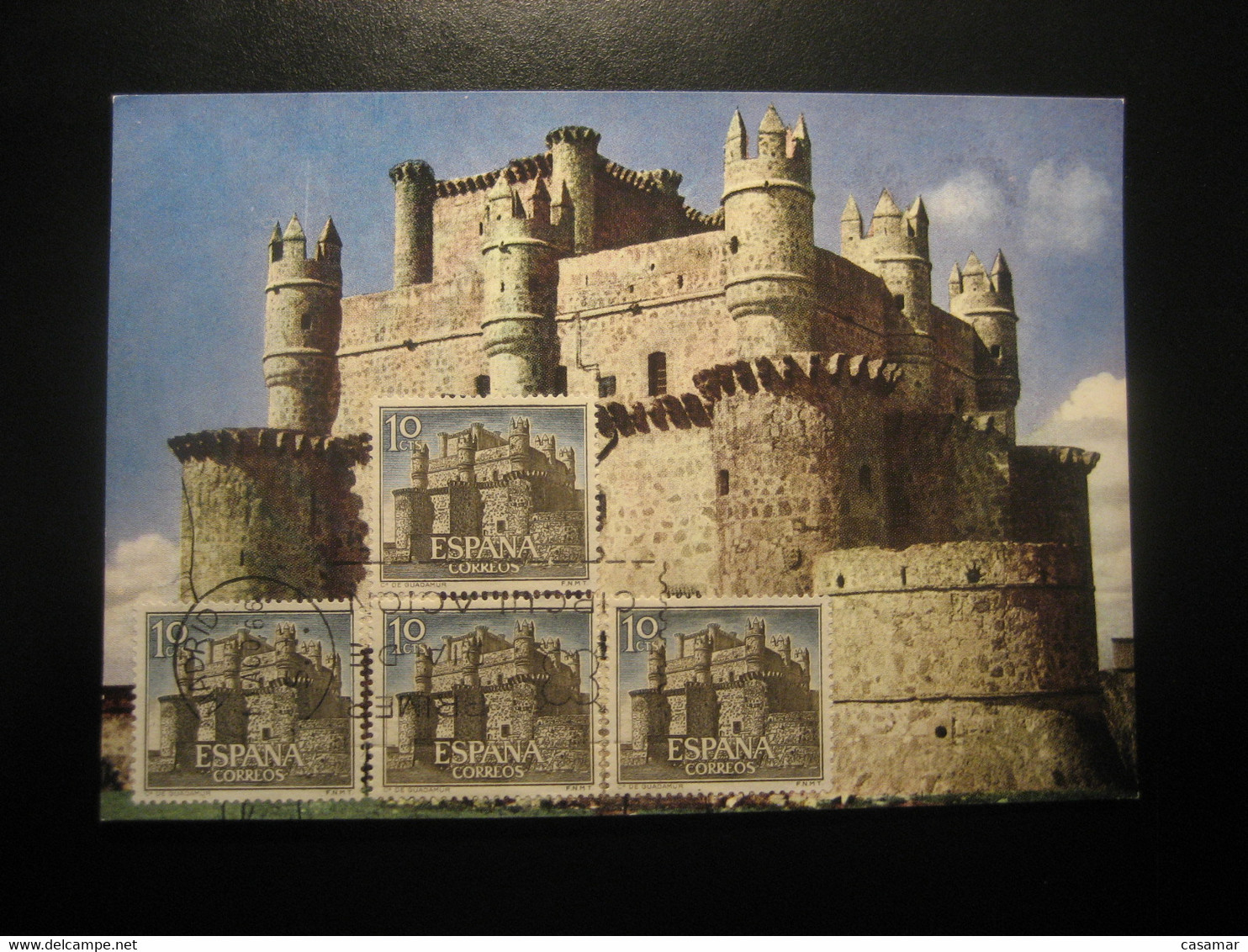 1966 Guadamur Toledo Castillo Castle Chateau Maxi Maximum Card SPAIN - Châteaux