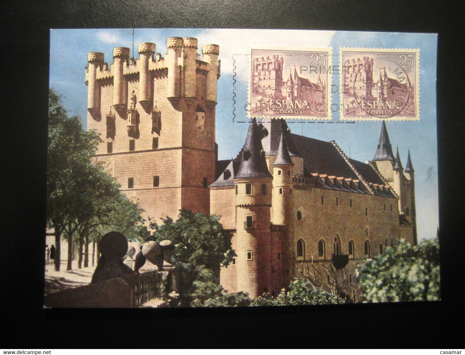 1966 Alcazar De Segovia Fortress Castillo Castle Chateau Maxi Maximum Card SPAIN - Châteaux