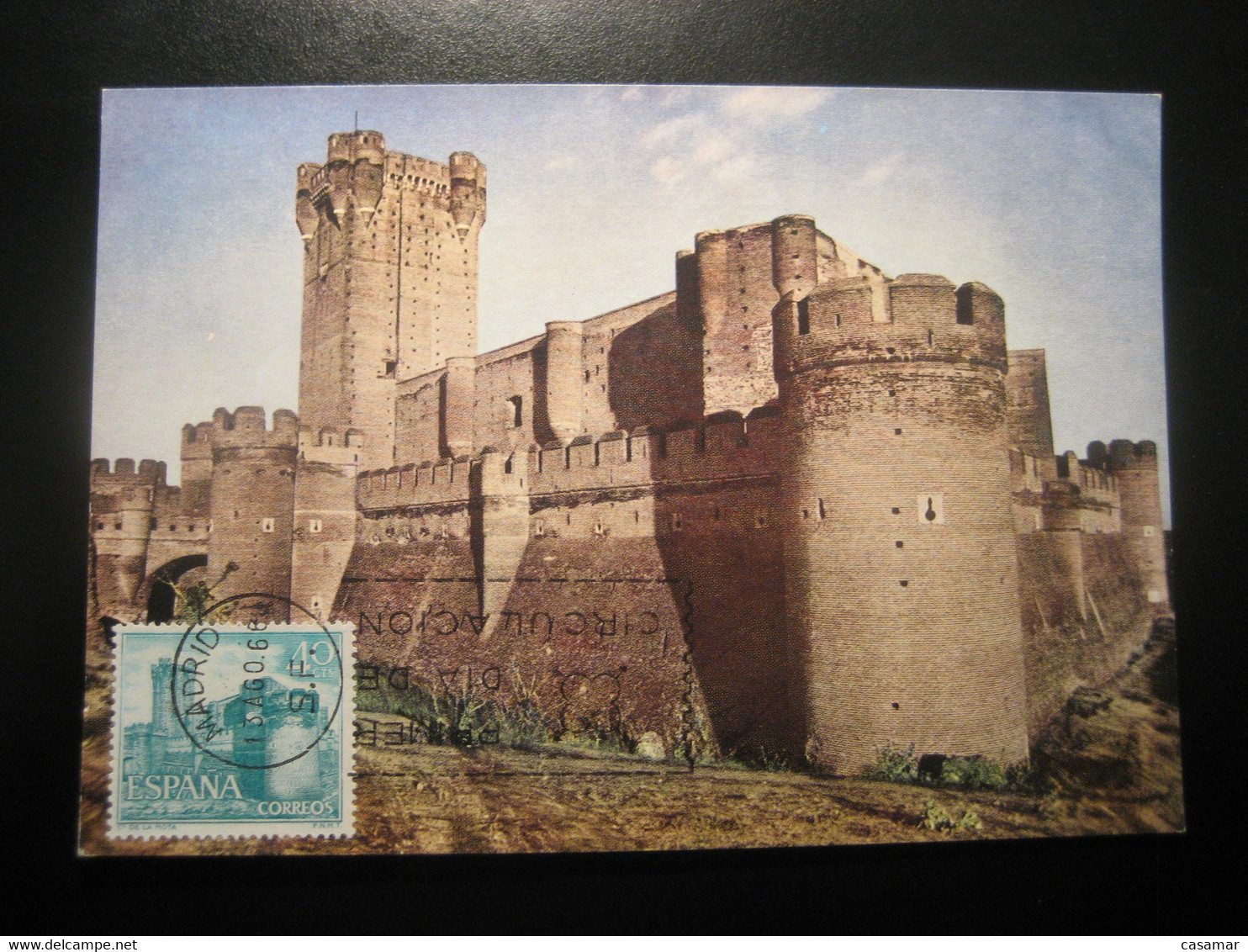 1966 La Mota Medina Del Campo Valladolid Castillo Castle Chateau Maxi Maximum Card SPAIN - Châteaux