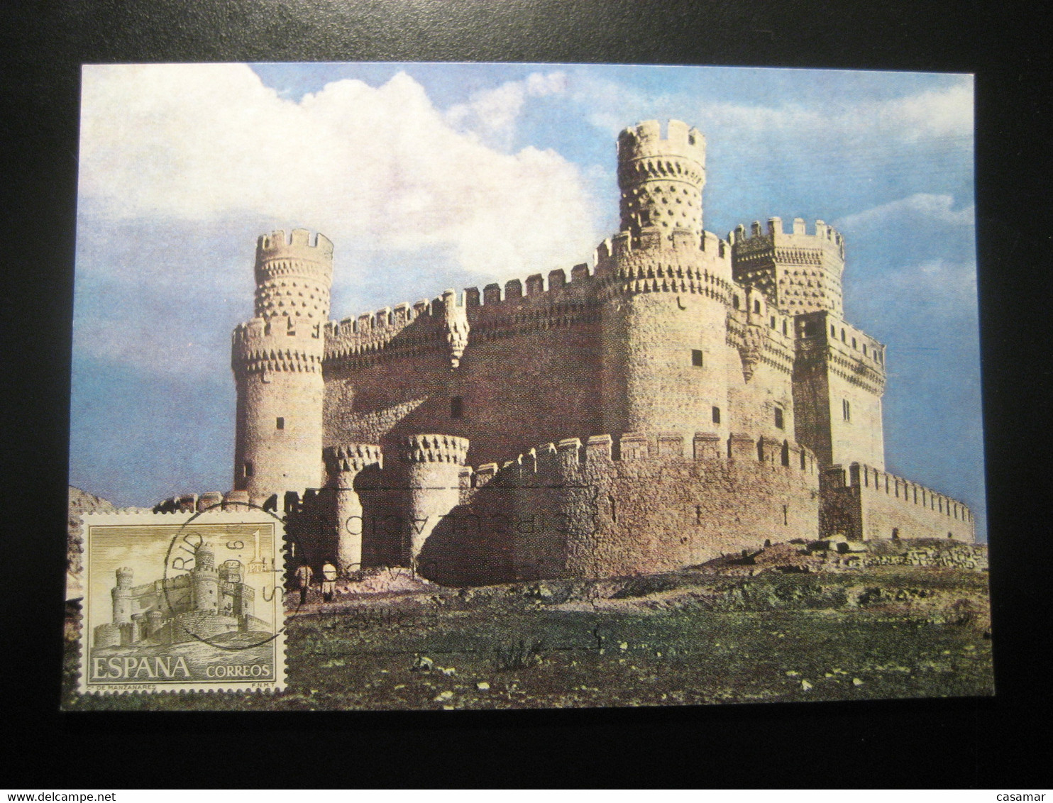 1966 Manzanares El Real Madrid Castillo Castle Chateau Maxi Maximum Card SPAIN - Châteaux