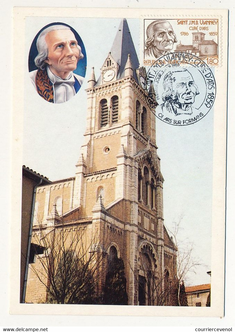 FRANCE => Carte Maximum => 1,80 Saint J.M.B. Vianney, Curé D'Ars - Obl Premier Jour ARS S/Formans 1986 - 1980-1989