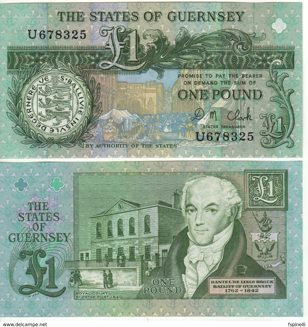 GUERNSEY    £ 1   D. M. CLARK   Sign.   P52c - Guernesey