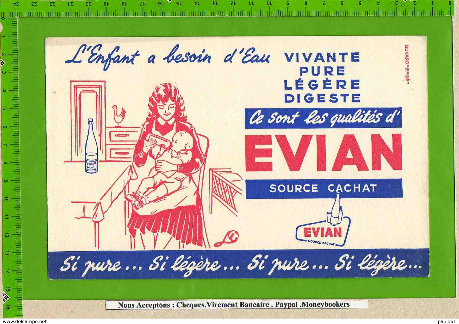 BUVARD : Lenfant A Besoin De L'eau D'EVIAN  Femme Enfant - Softdrinks