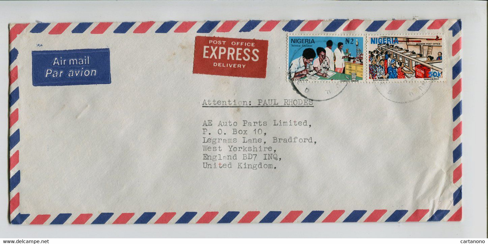 NIGERIA  - Affranchissement Sur Lettre Par Express - - Nigeria (1961-...)