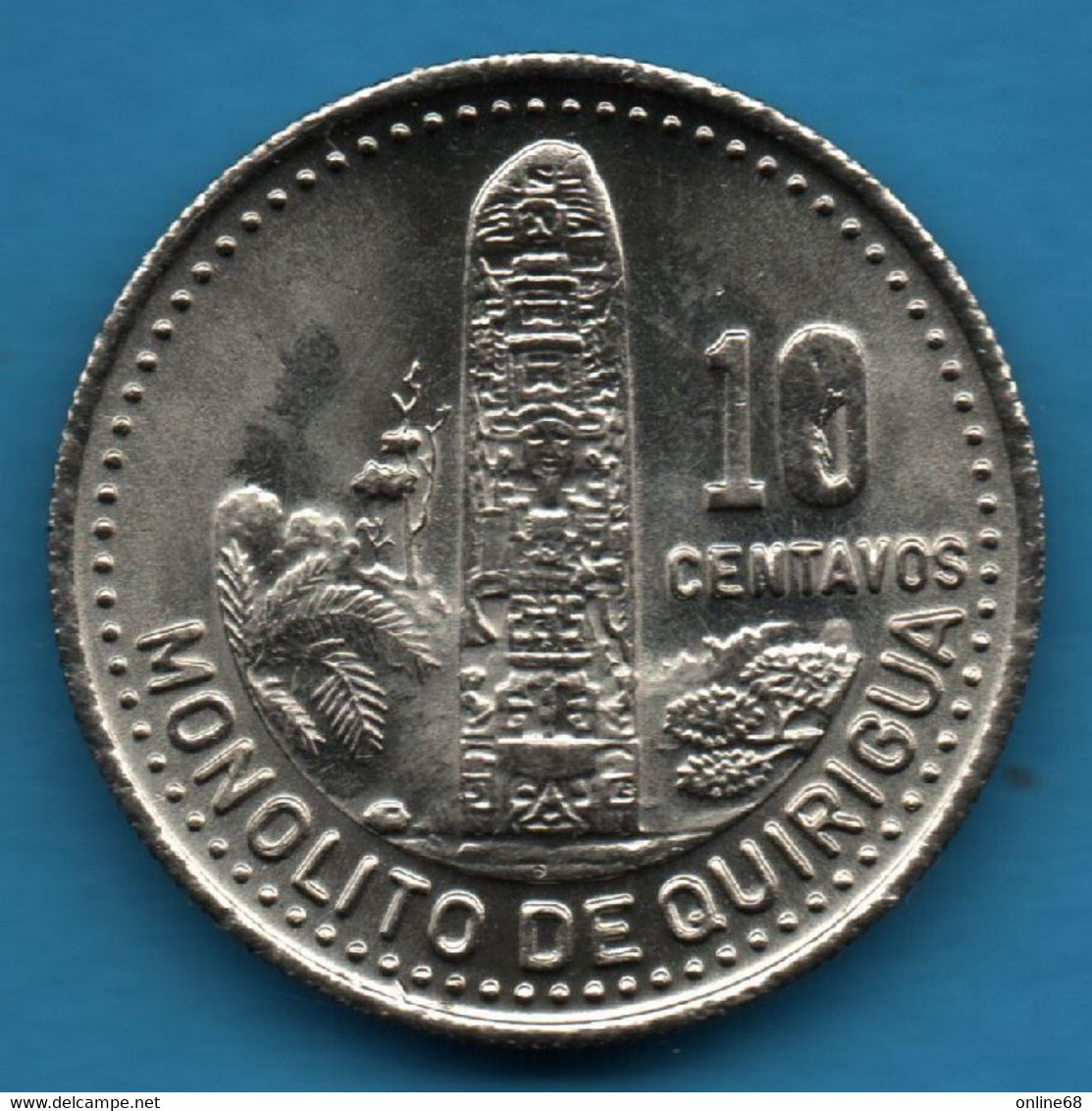 GUATEMALA 10 CENTAVOS 1990 KM# 277 MONOLITO DE QUIRIGUA - Guatemala