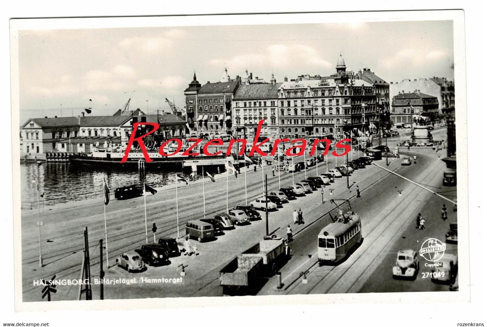 Zweden Sweden Sverige Halsingborg Helsingborg Bilfarjelagetlaget Hamntorget  CPA RARE Old POSTCARD - Sweden