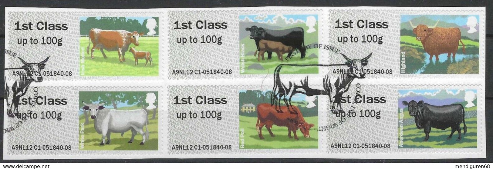 GROSBRITANNIEN GRANDE BRETAGNE GB 2012  POST&GO ROWS SET 6 V USED SG FS43-48 MI ATM 40-45 YT TD 40-45 - Post & Go Stamps