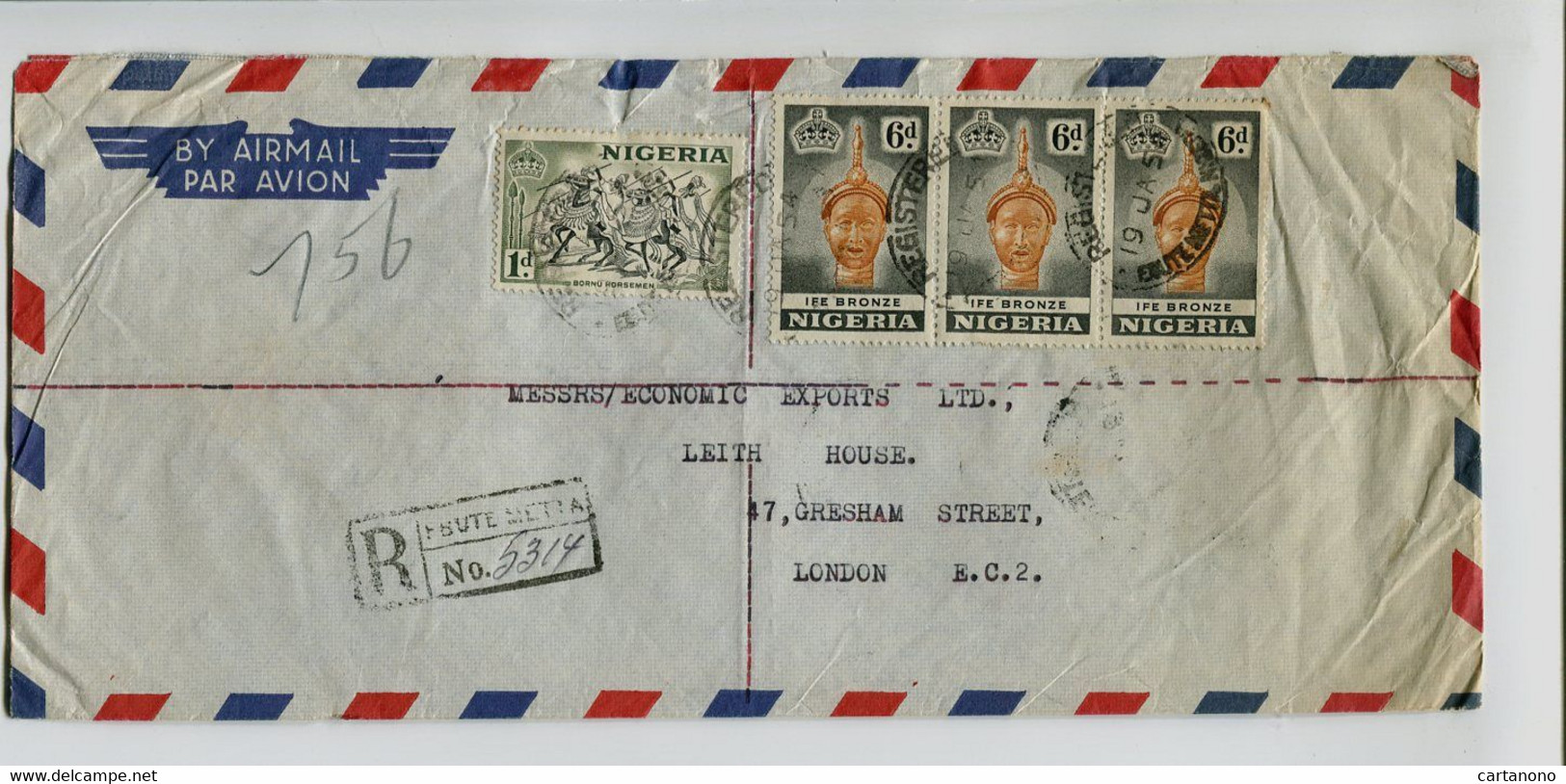 NIGERIA  - Affranchissement Sur Lettre Recommandée - - Nigeria (...-1960)