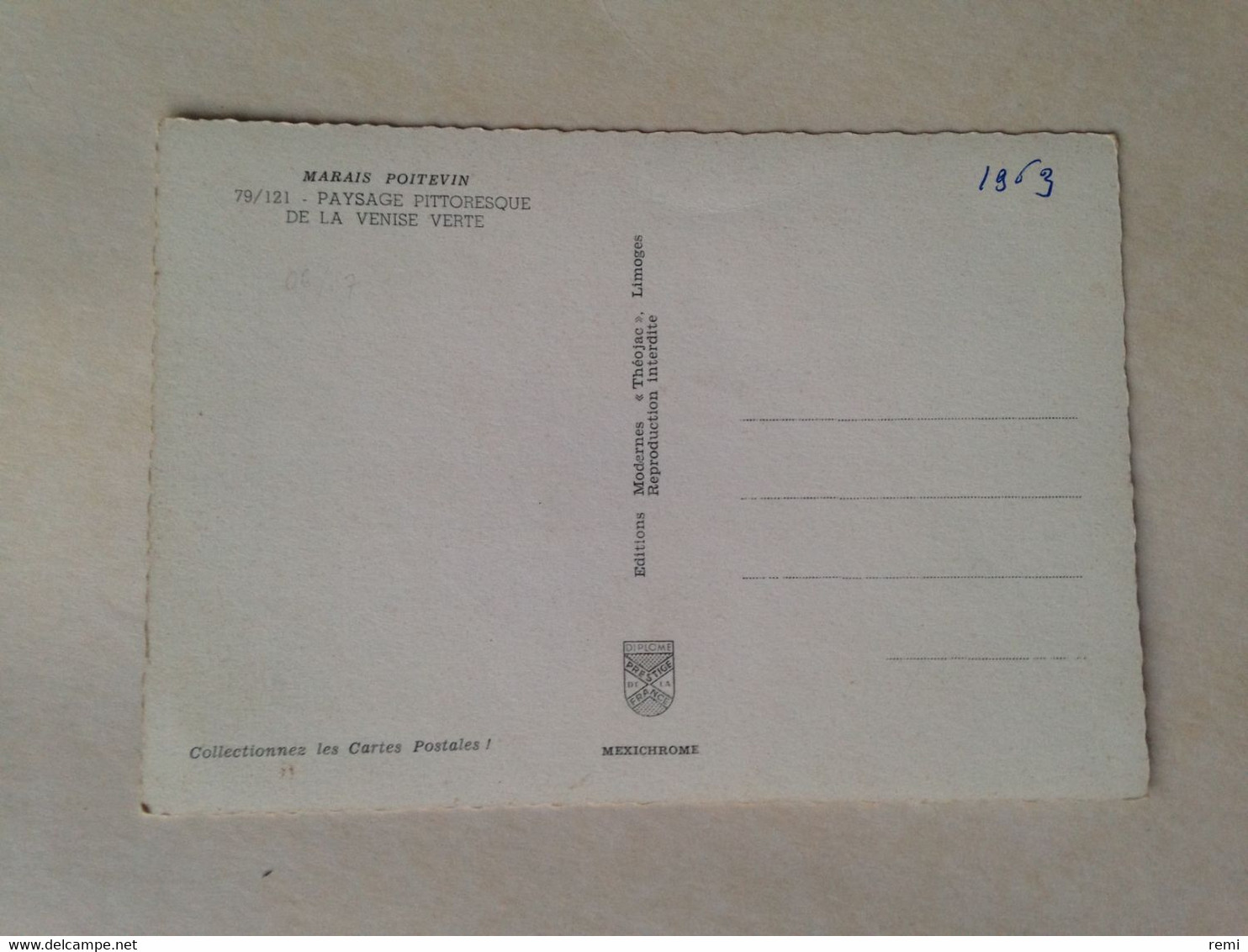 MARAIS POITEVIN La VENISE VERTE Pédalo Carte Non Circulée écrite 1963 Au Dos - Poitou-Charentes