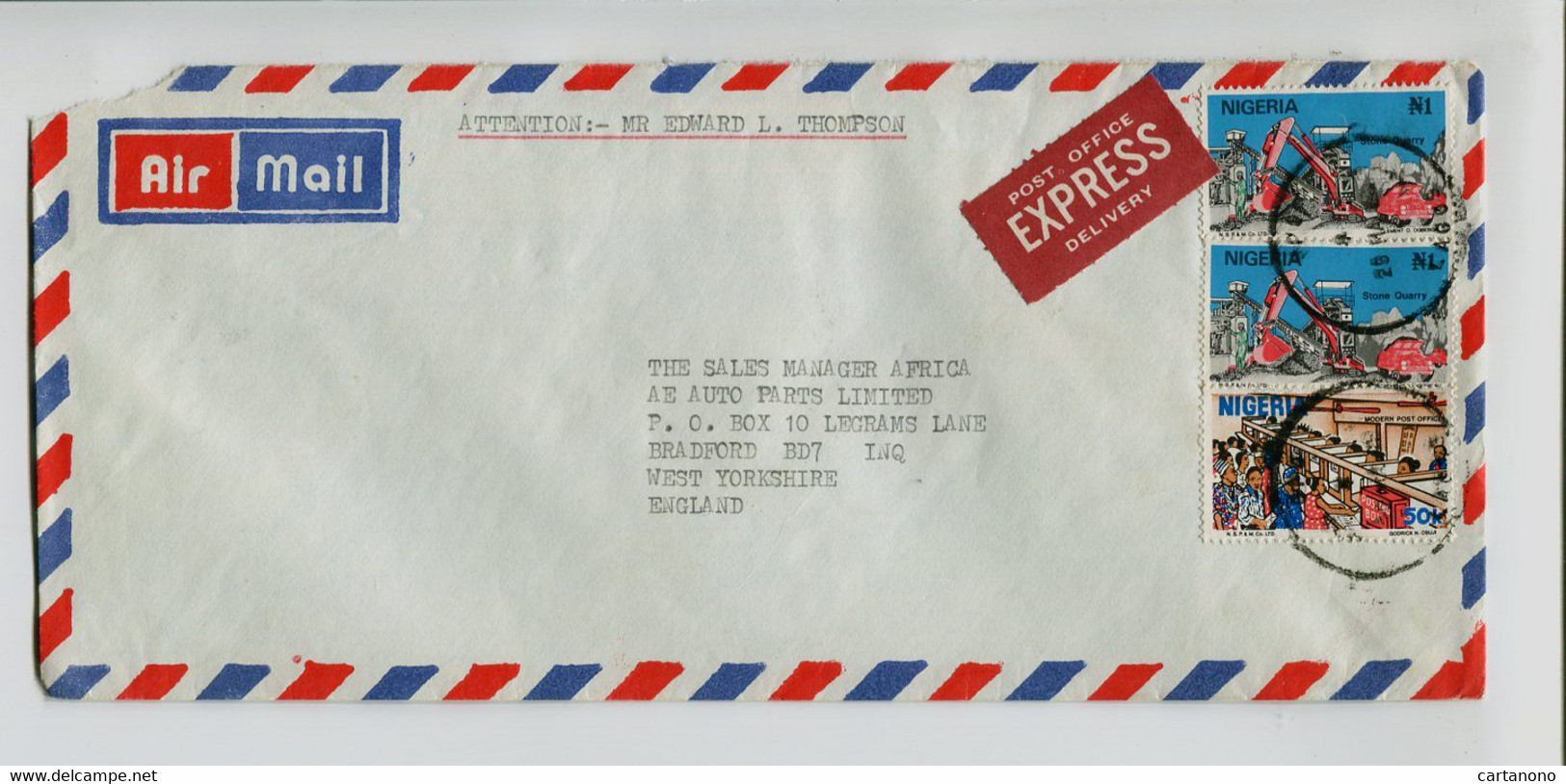 NIGERIA  - Affranchissement Sur Lettre Par Express - - Nigeria (...-1960)