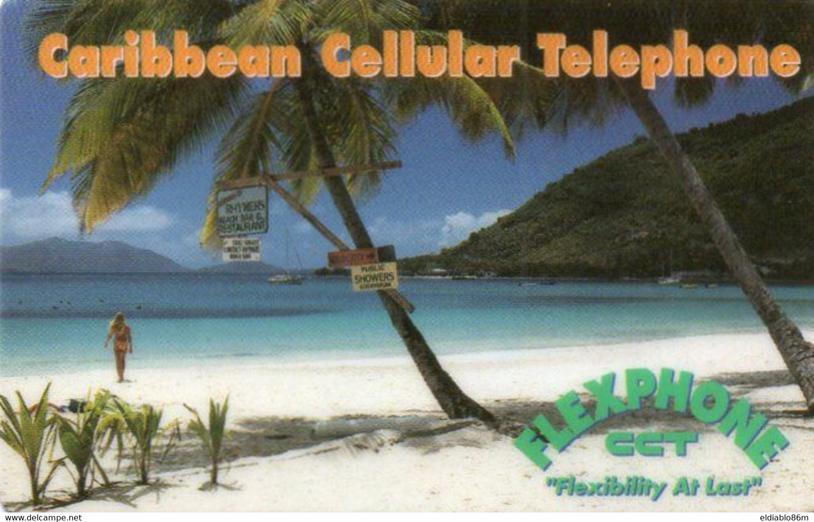 BRITISH VIRGIN ISLAND - PREPAID - FLEXPHONE CCT - SANDY BEACH WITH PALMS - Vierges (îles)