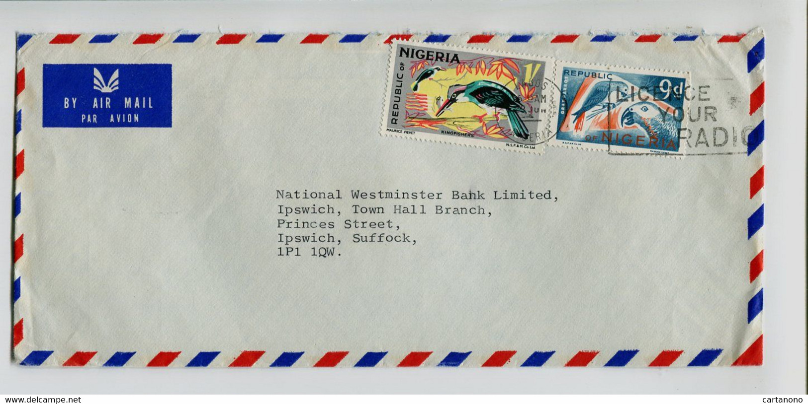 NIGERIA  - Affranchissement Sur Lettre Par Avion - Oiseaux - Perroquet - Martin Pêcheur - Nigeria (...-1960)