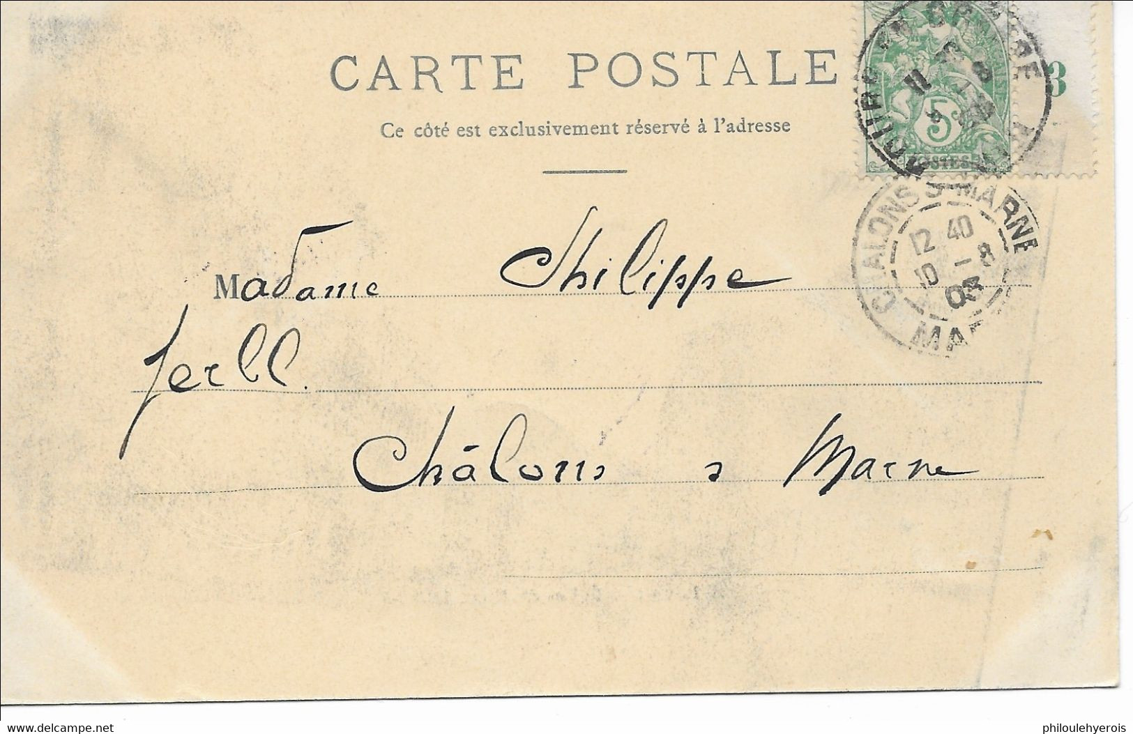 TYPE BLANC 5 Cts Vert N° 111 Sur Carte Postale Avec Le Millésime 3 - Millésimes