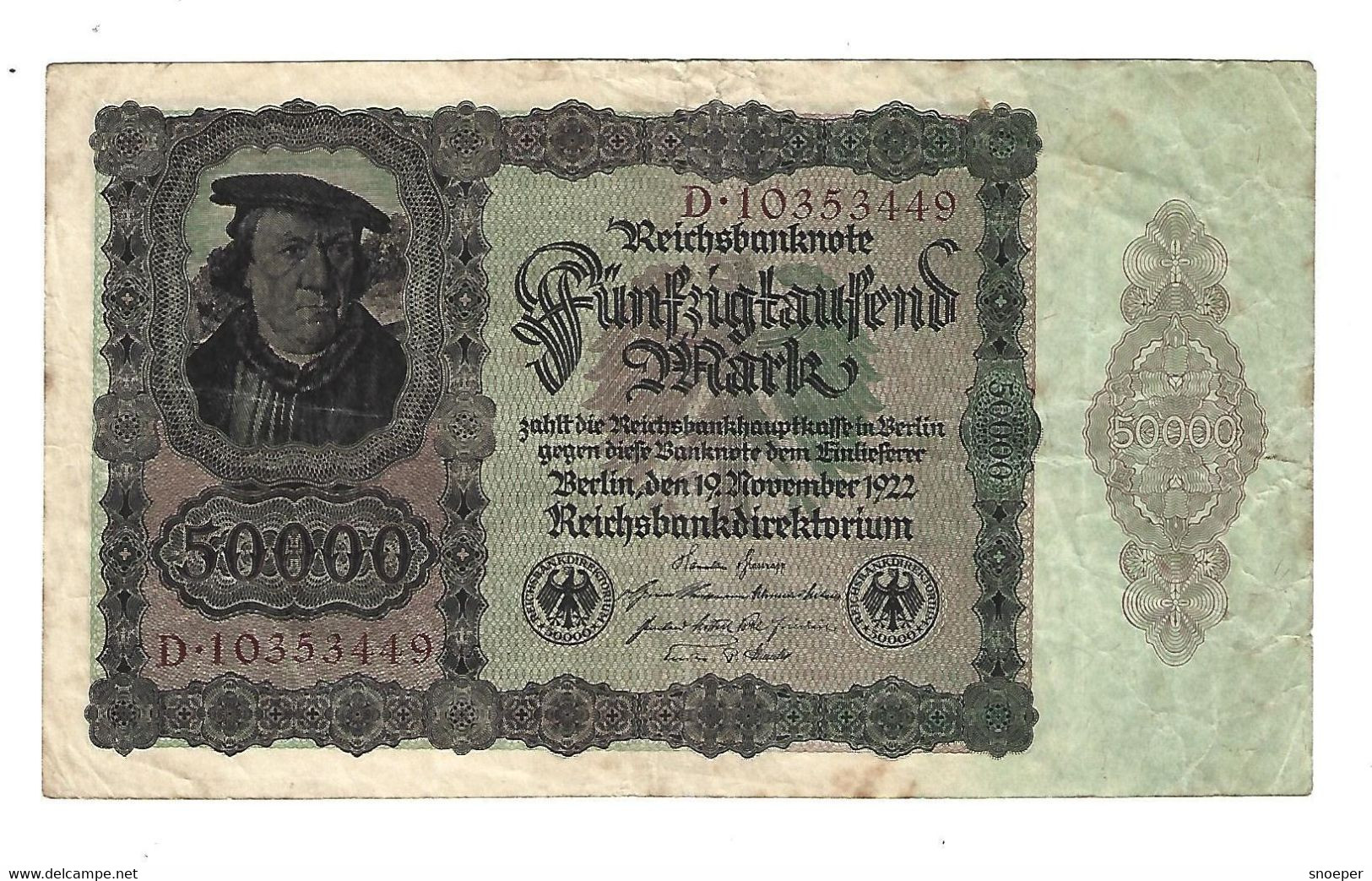 *Berlin 50000 Mark  19/11/1922  80 - 500.000 Mark