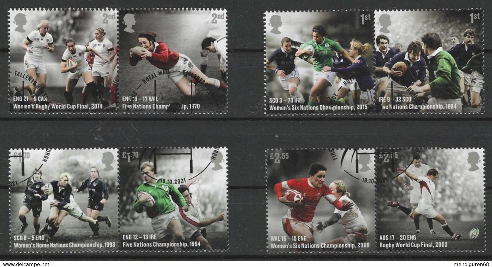 GROSSBRITANNIEN GRANDE BRETAGNE GB 2021 RUGBY UNION STAMP SET 8V USED SG 4597-604 MI 4872-79 YT 5271-78 SC 4772-79 - Used Stamps