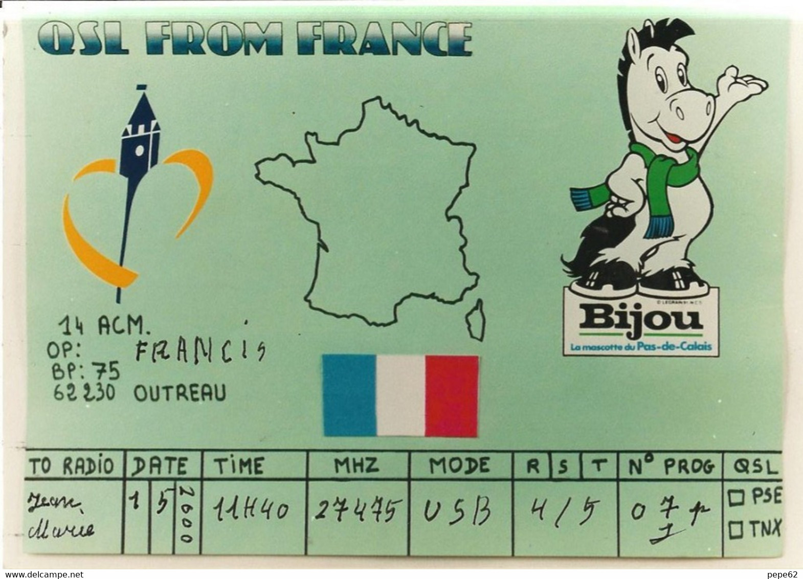 Outreau -bijou Mascotte Du Pas De Calais- - Carte De QSL- - CB-Funk