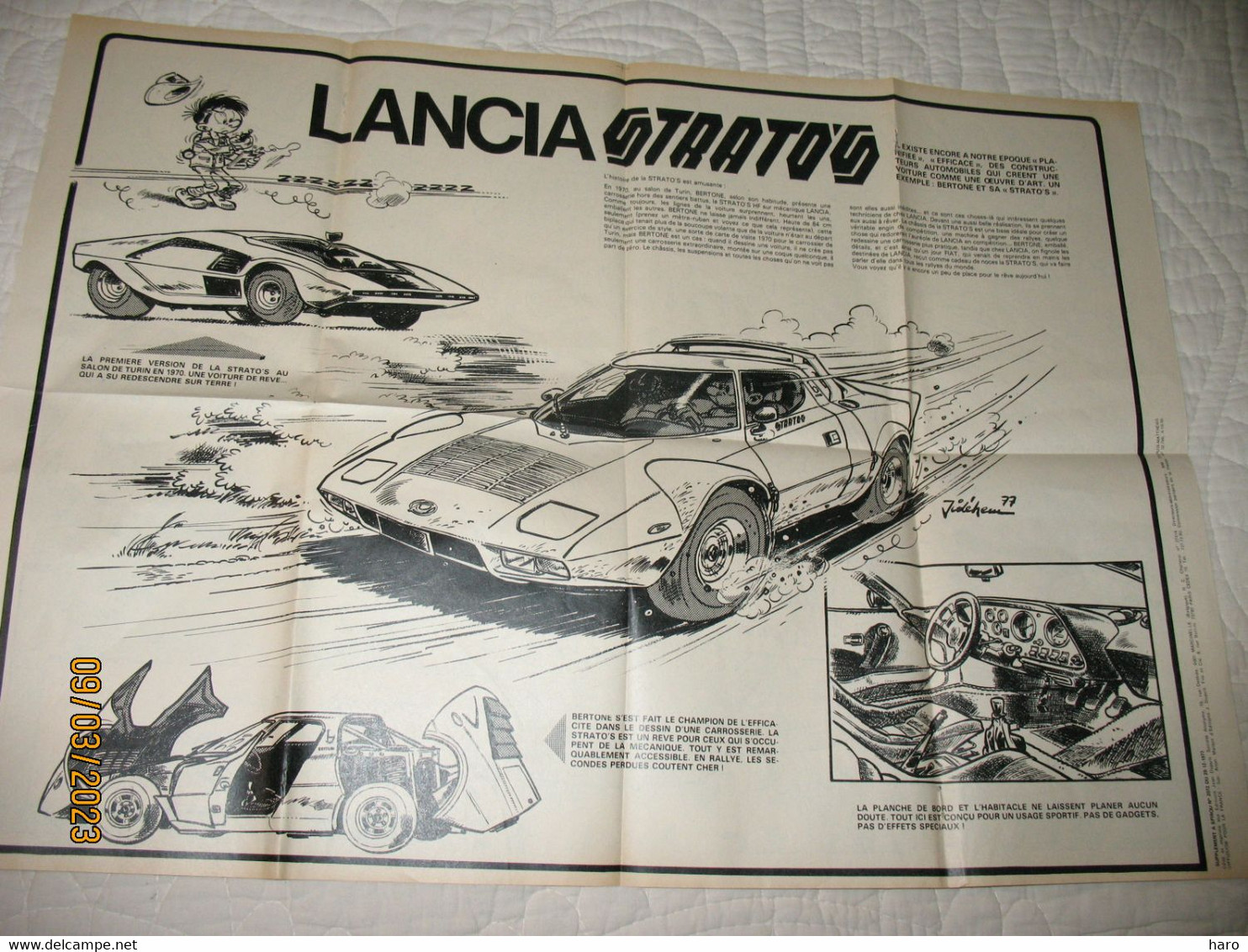 BD - Poster, Affiche - AURORE Et ULY  - Du Journal SPIROU En 197 - Au Verso Automobile LANCIA  Albatros, Oldtimer (B321) - Affiches & Offsets