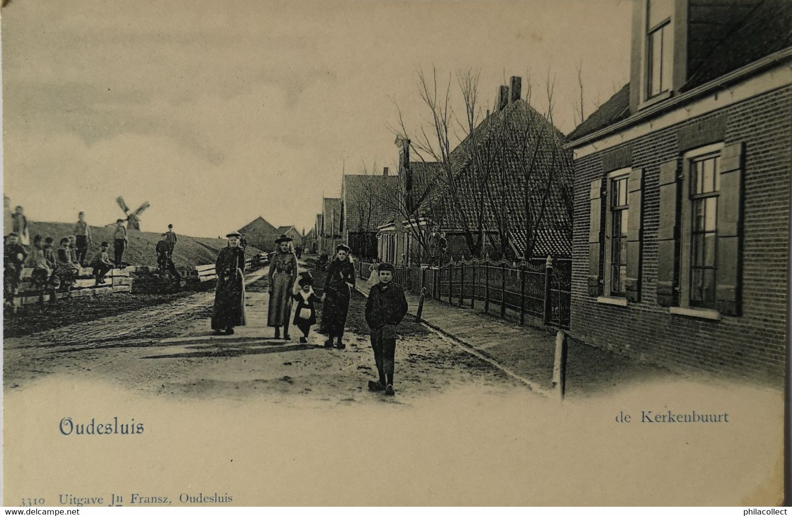 Oudesluis (Gem. Schagen) De Kerkenbuurt (Molen) Ca 1900 - Schagen