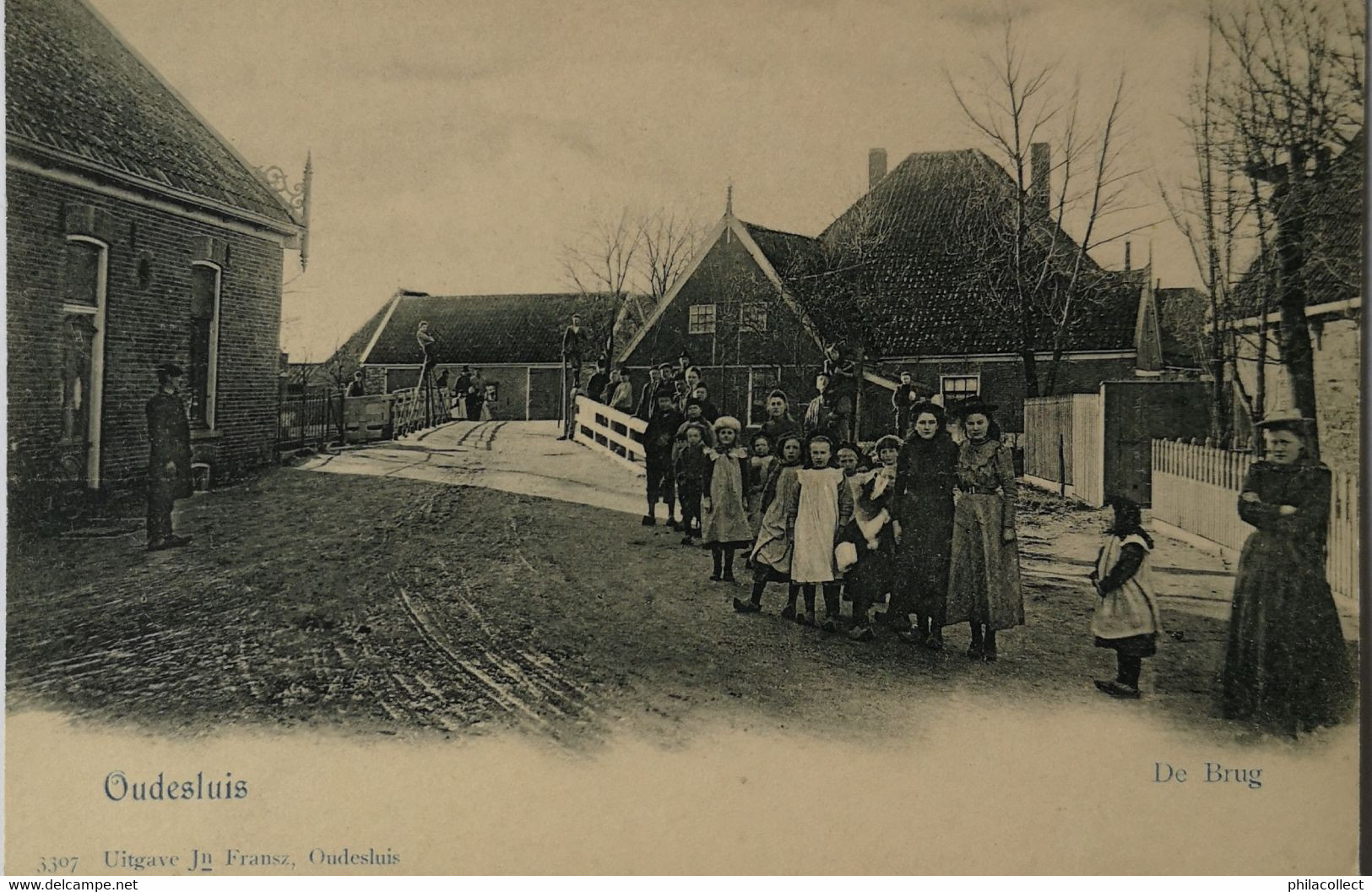 Oudesluis (Gem. Schagen) De Brug (Veel Volk) Ca 1900 - Schagen