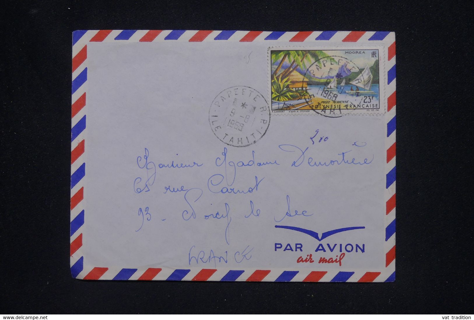 POLYNÉSIE - Enveloppe De Papeete En 1968 Pour La France - L 141982 - Storia Postale