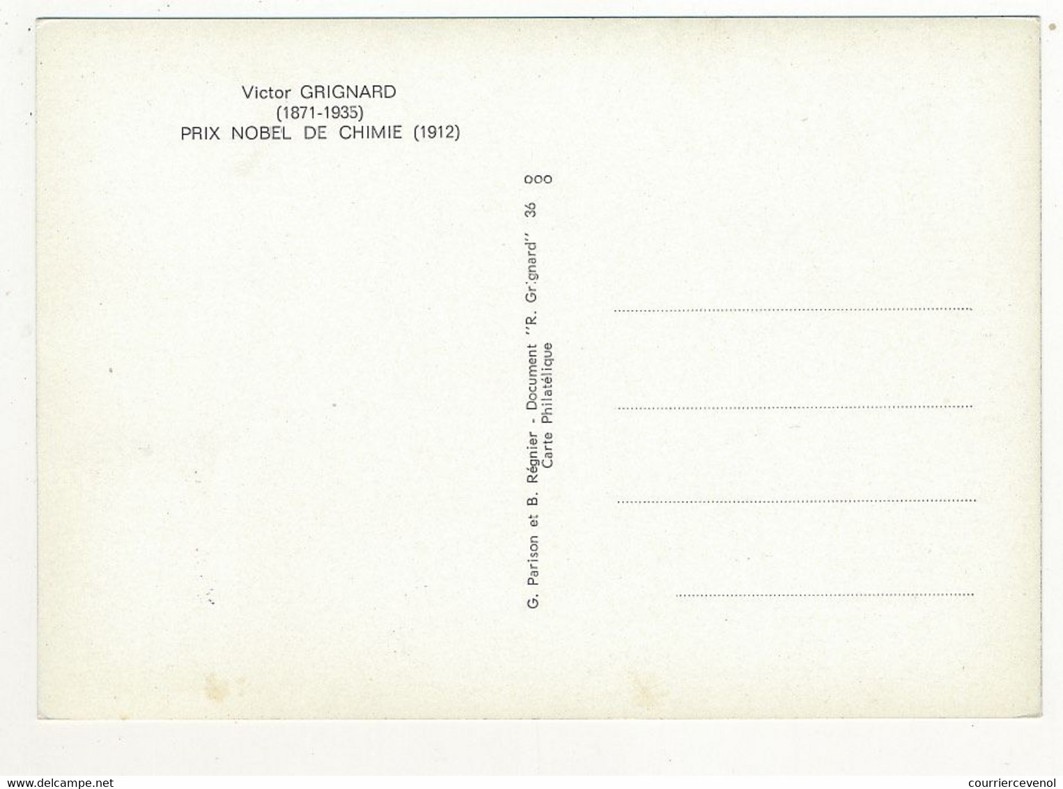 FRANCE - Carte Maximum - 0,50 + 0,10 Victor GRIGNARD - Obl Premier Jour 50 Cherbourg 8 Mai 1971 - 1970-1979