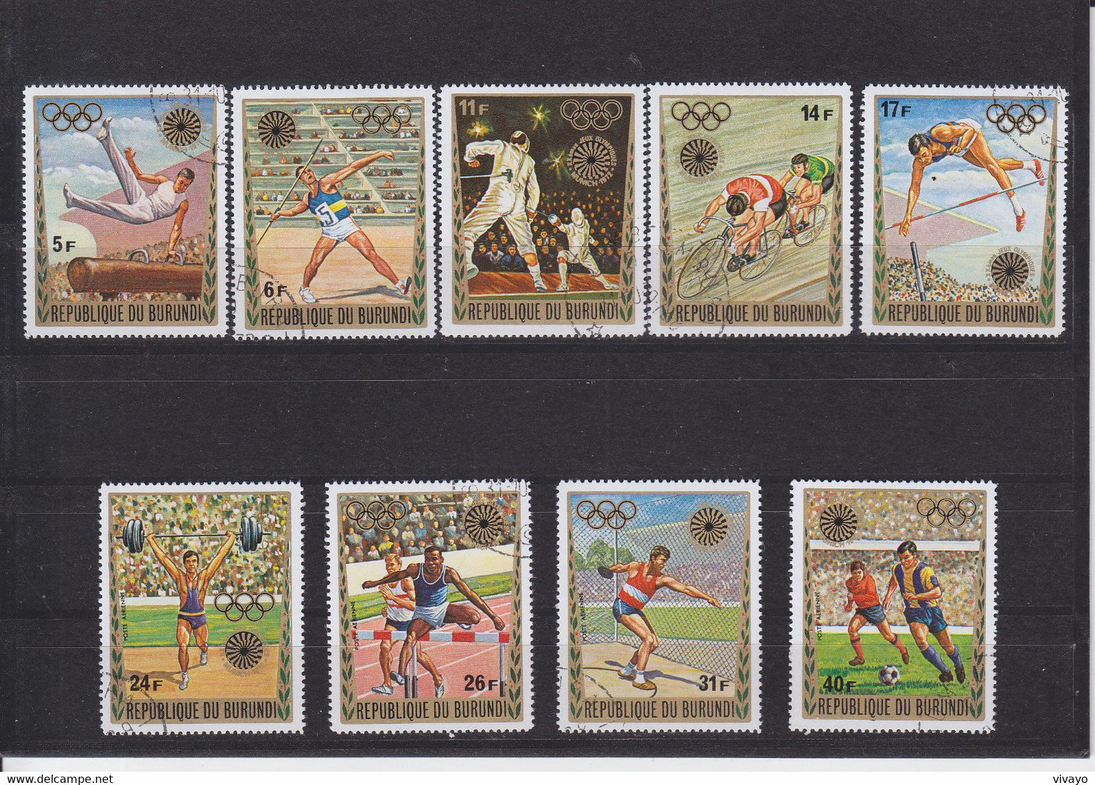 BURUNDI - 1972 - O / FINE CANCELLED - OLYMPICS MUNICH - JEUX OLYMPIQUES MUNICH   Mi. 858/66 - Used Stamps