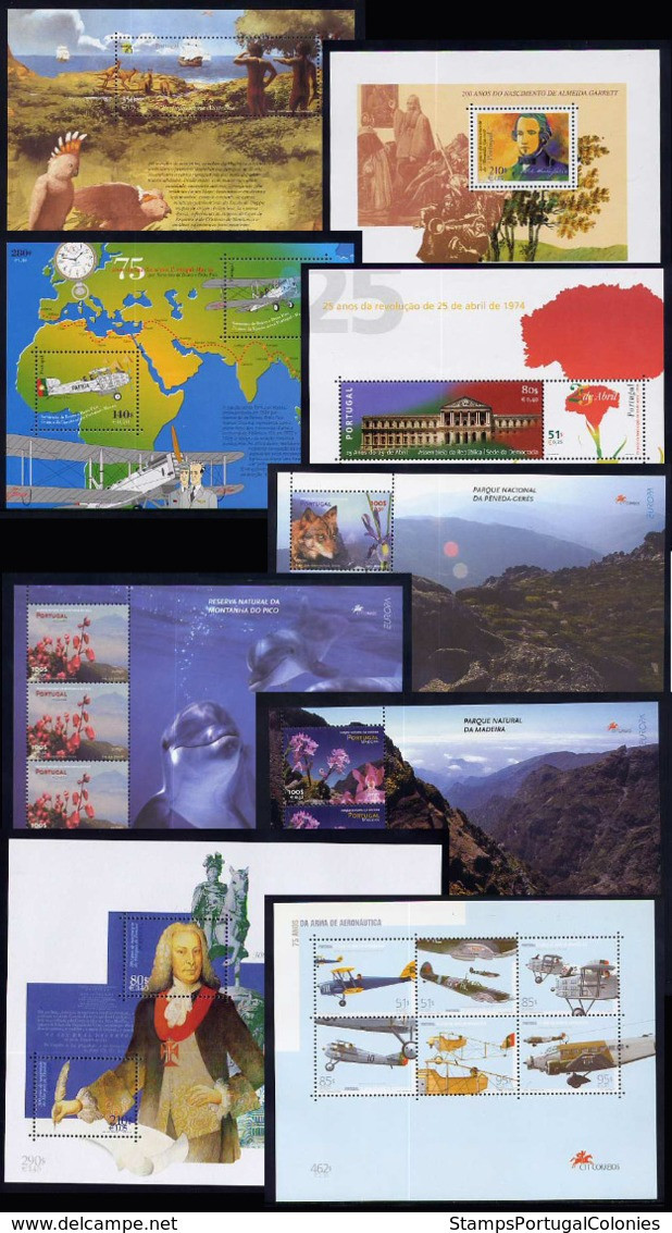 1999 Portugal Azores Madeira Compl. Year MNH Blocks. Année Compléte Blocs NeufSansCharnière. Ano Blocos NovoSemCharneira - Volledig Jaar