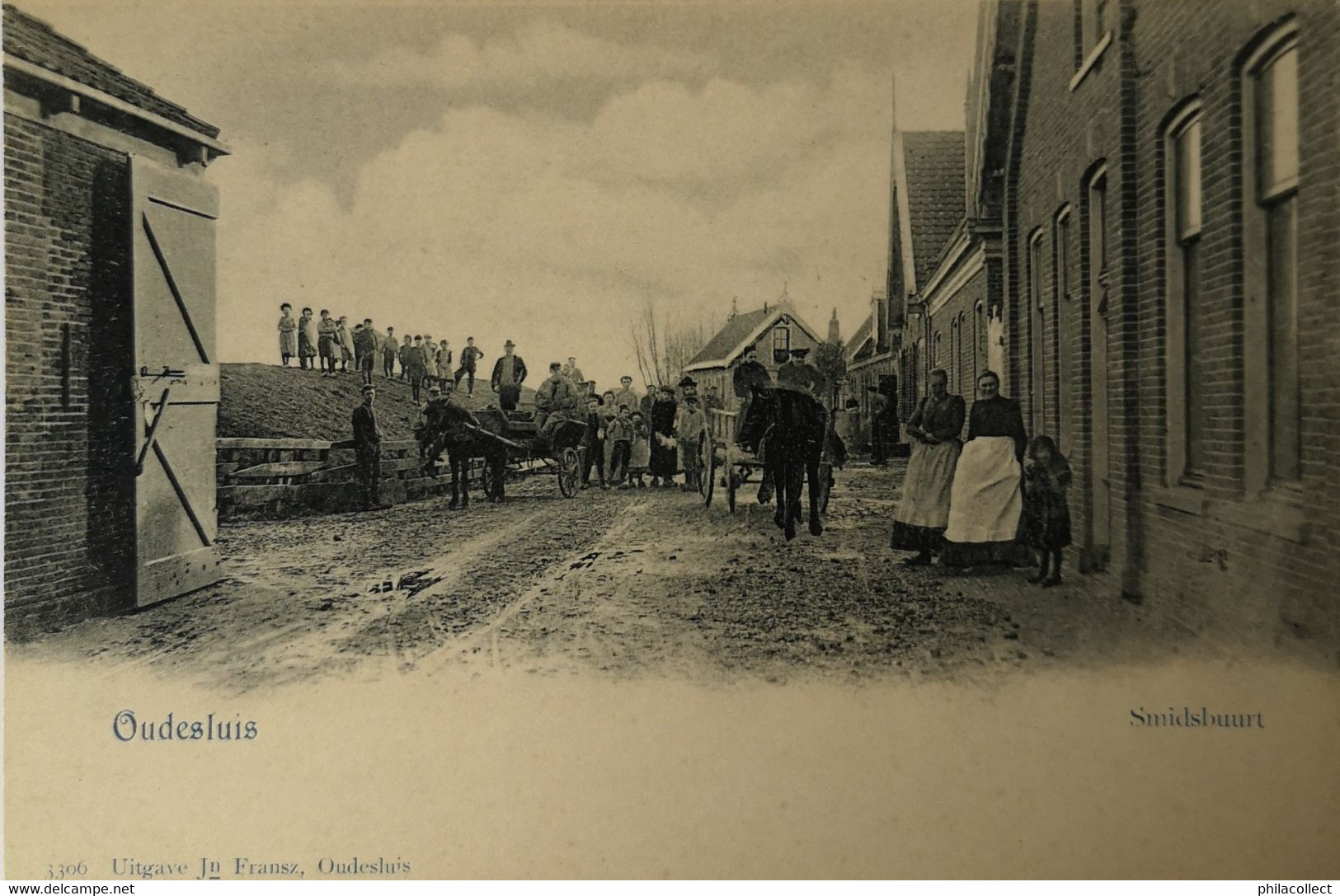 Oudesluis (Gem. Schagen) Smidsbuurt (Veel Volk) Ca 1900 - Schagen