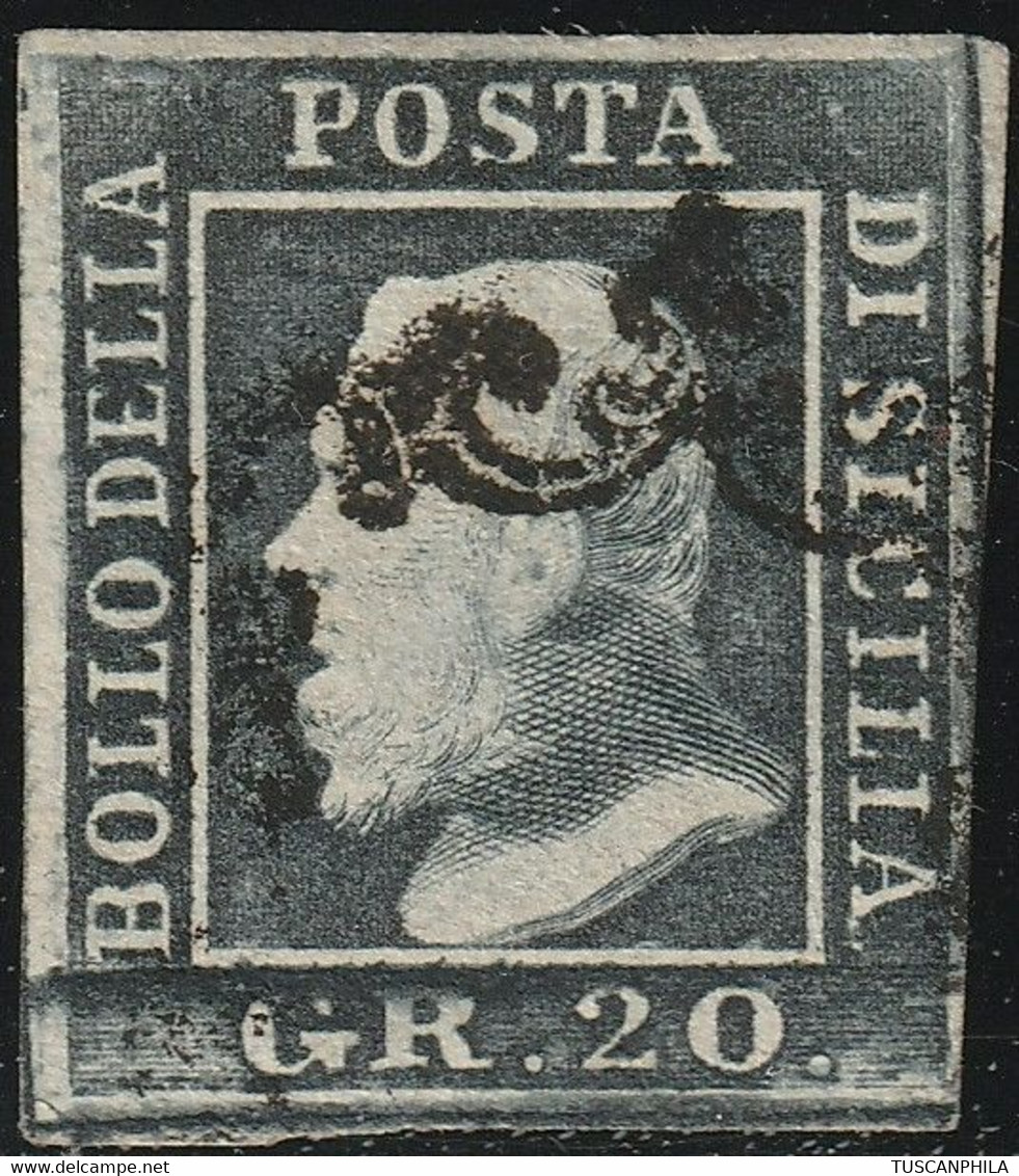 20 Gr Grigio Ardesia Pos.24 Sass 13 Usato Marginato - Sicilië