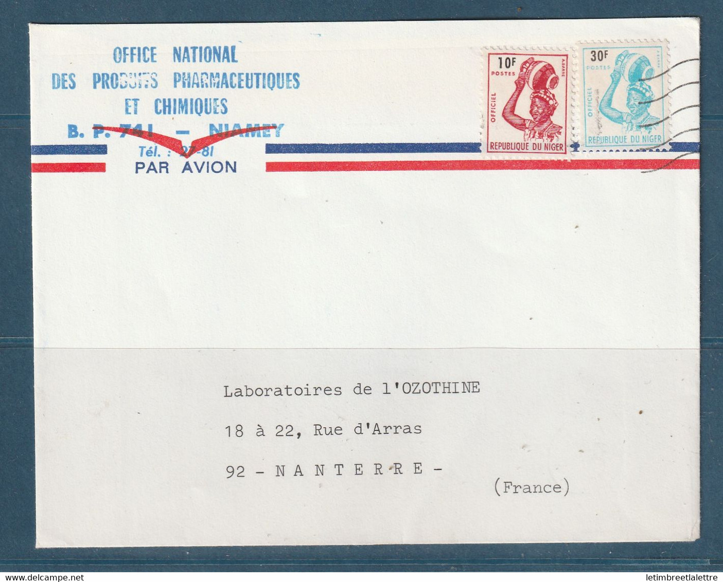 Niger - Lettre De Service - Niamey RP Par Avion - 1965 - Storia Postale