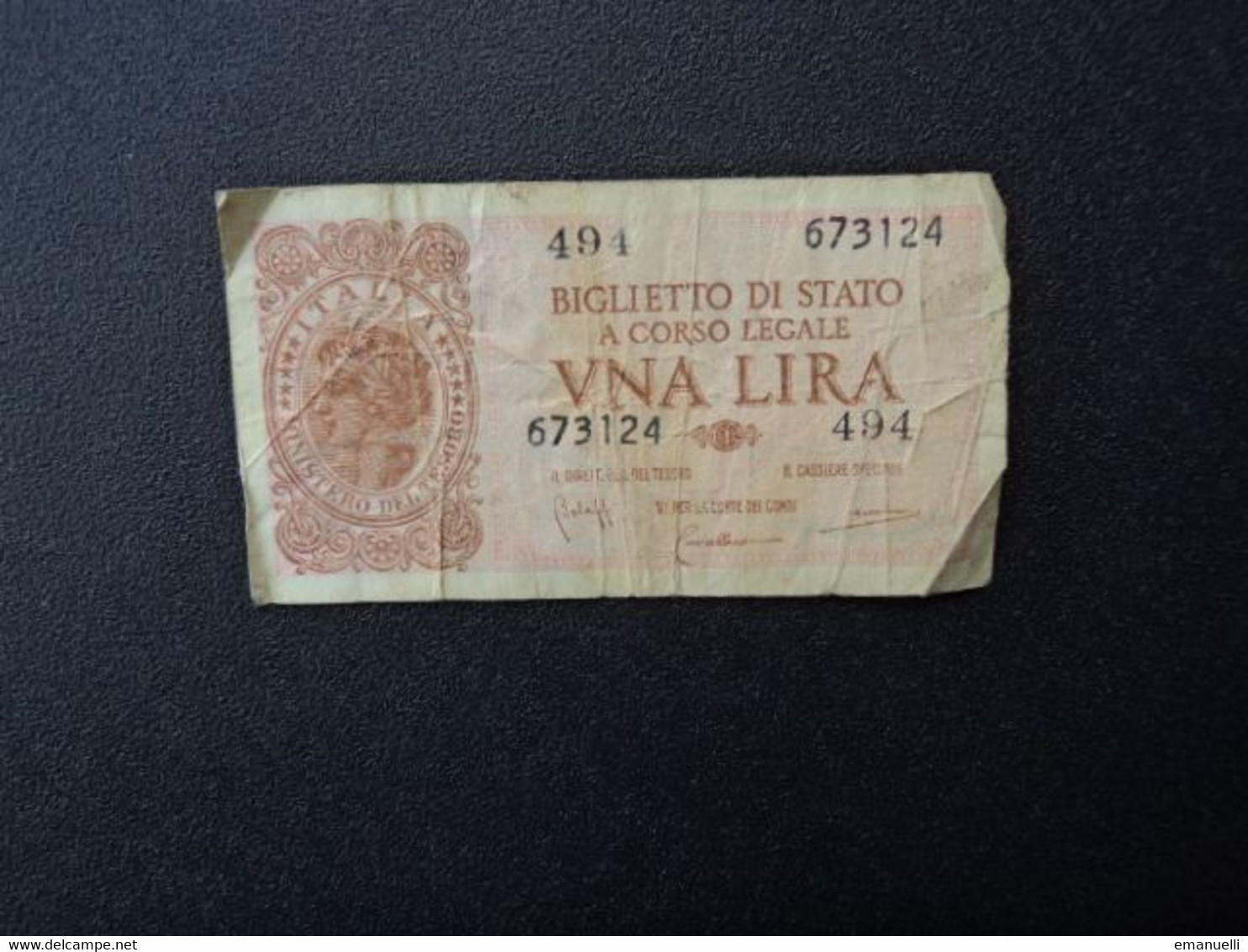 ITALIE : 1 LIRA  23.11.1944    CI 5 BS9 * / P 29c    TB+ - Italië – 1 Lira