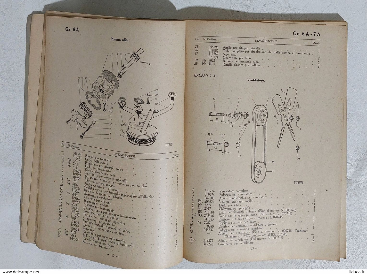 I112780 Catalogo Parti Ricambio - Balilla / Coloniale / 508M 4 Marce - 1942 - Voitures