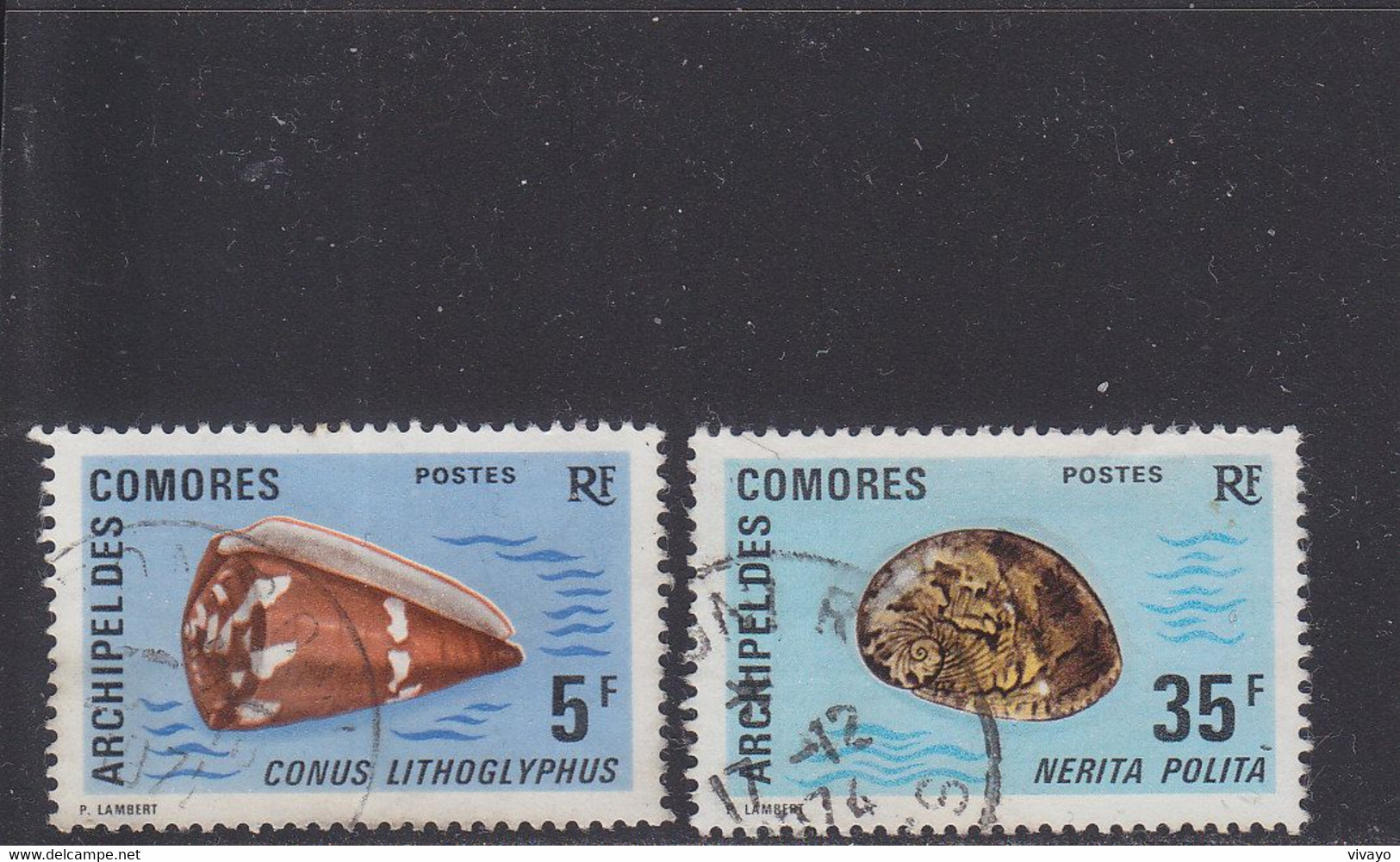 COMORES - COMORO ISL. - 1971 - O / FINE CANCELLED - SHELLS , COQUILLAGES , CARACOLAS , Yv. 72, 75    Mi. 129, 132 - Usados