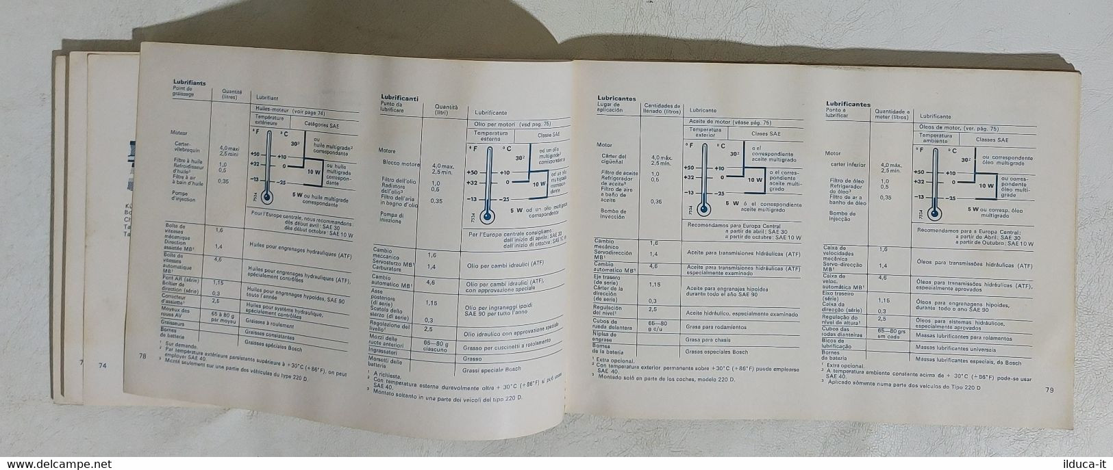 I112781 Uso E Manutenzione - Mercedes 200 D / 220 D - 1971 - Voitures