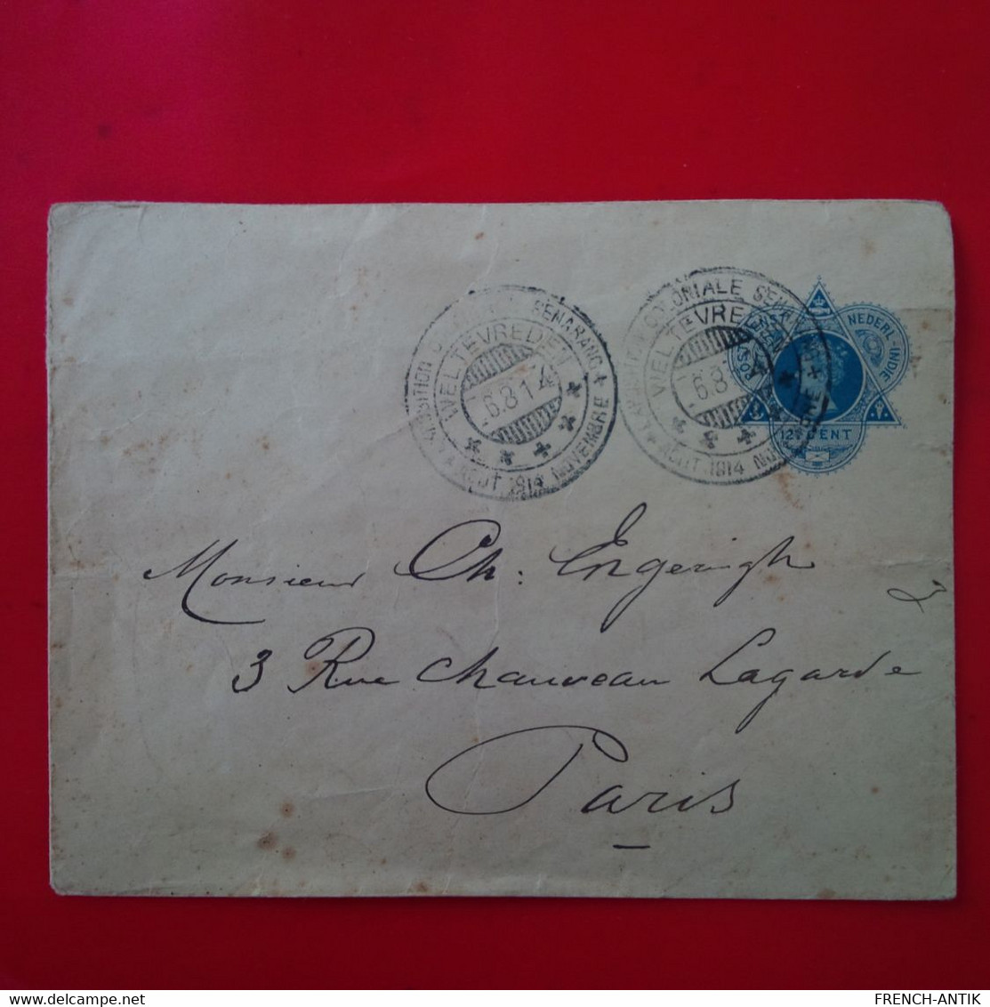 LETTRE VIELTEVREDEN POUR PARIS - Netherlands Indies