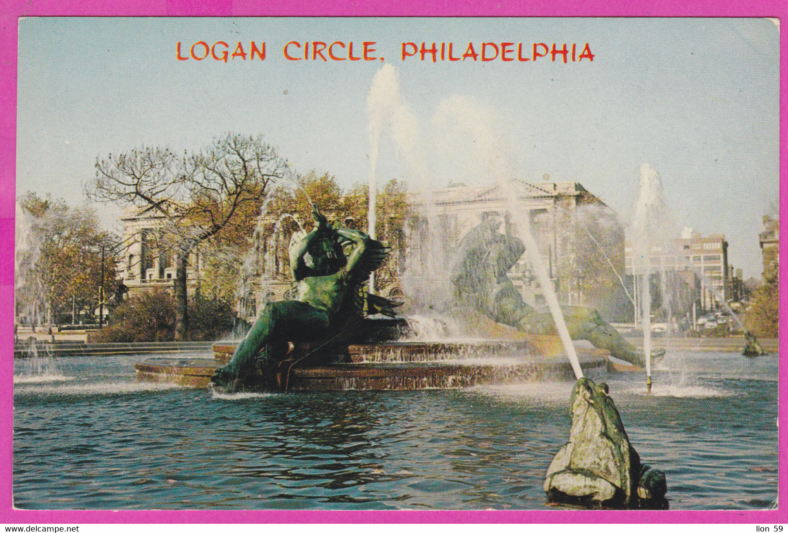 289086 / United States - Philadelphia “Quaker City”  Library Fountain Frog Swan Memorial Fondation Logan Circle PC USA - Bibliothèques