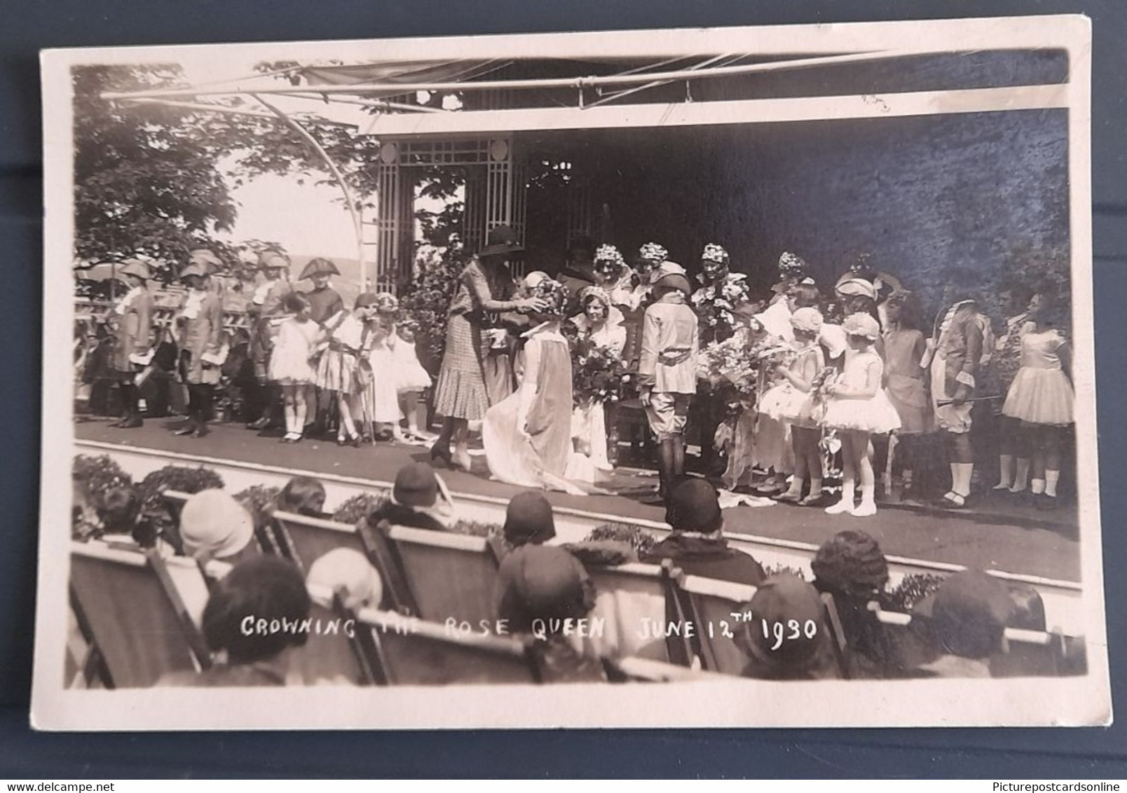 CROWNING ROSE QUEEN JUNE 12TH 1930 OLD R/P POSTCARD ISLE OF MAN BY KEIG DOUGLAS - Isla De Man