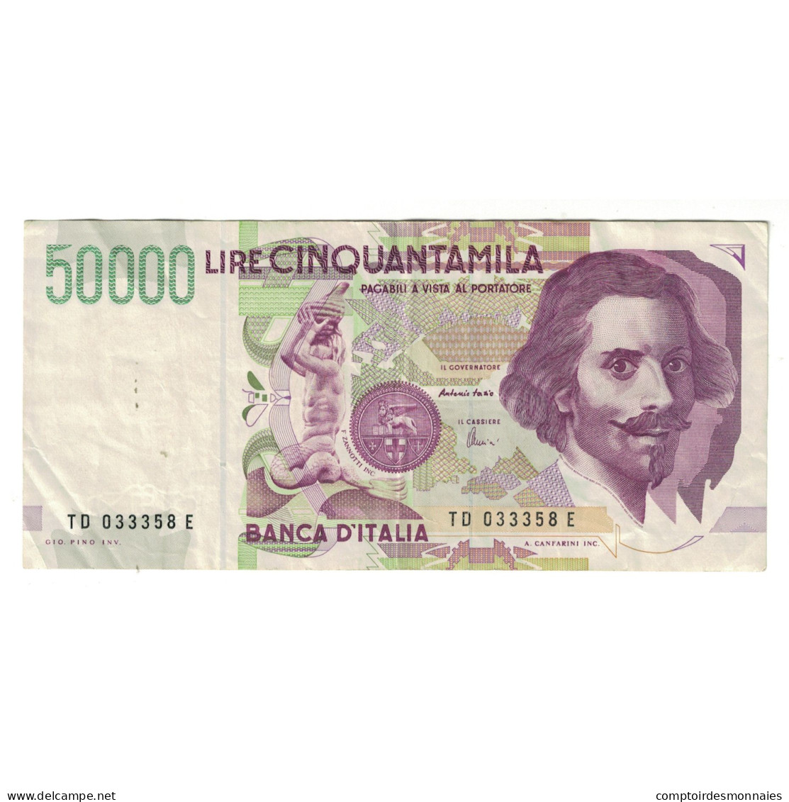 Billet, Italie, 50,000 Lire, 1992, 1992-05-27, KM:116c, TTB - 50000 Lire