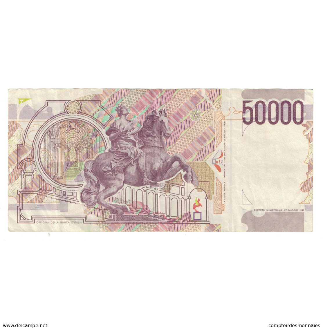 Billet, Italie, 50,000 Lire, 1992, 1992-05-27, KM:116c, TTB - 50000 Liras