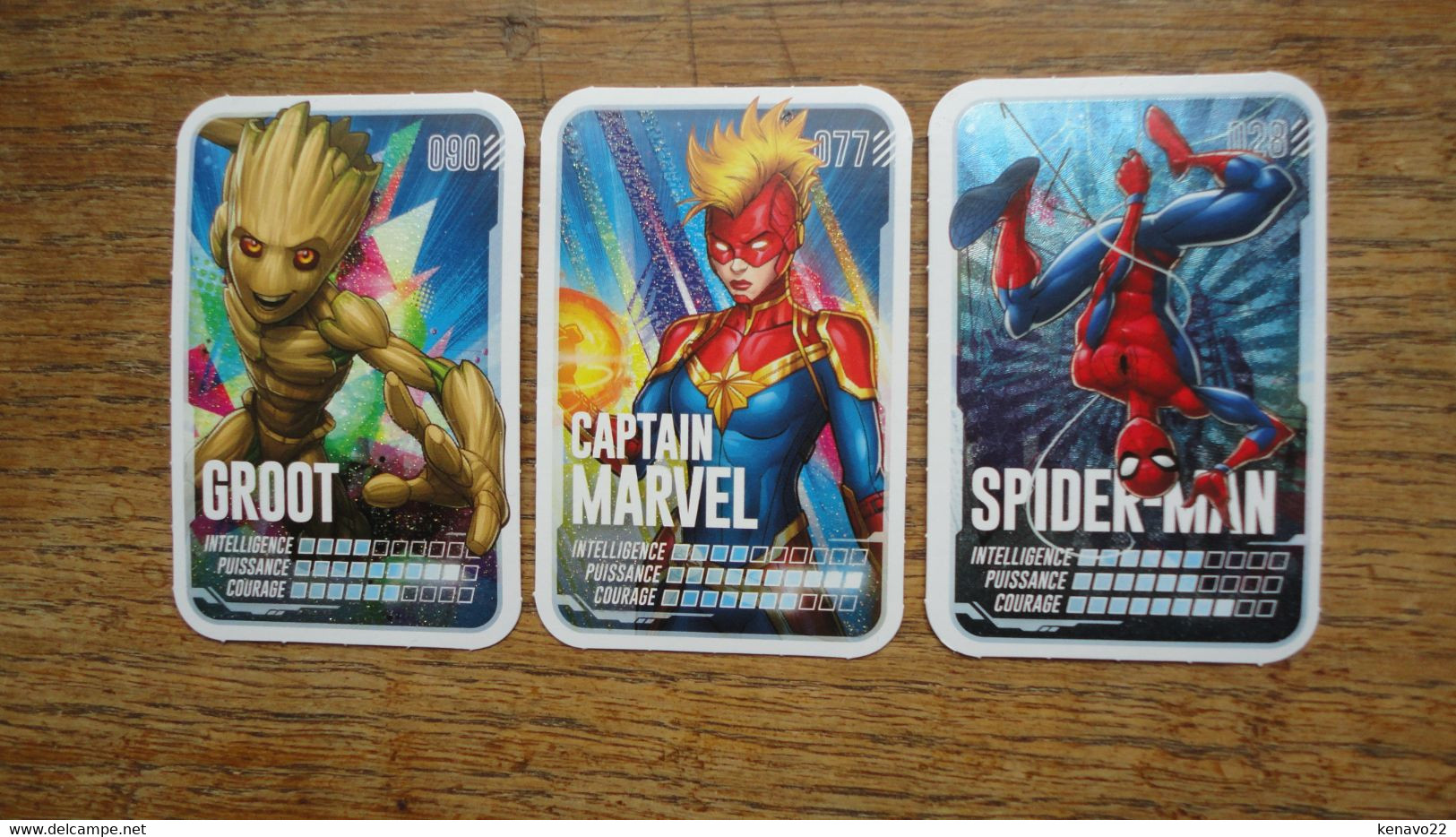 3 Cartes De Collection Marvel " Spécial La Groot Et Captain Marvel " - Marvel