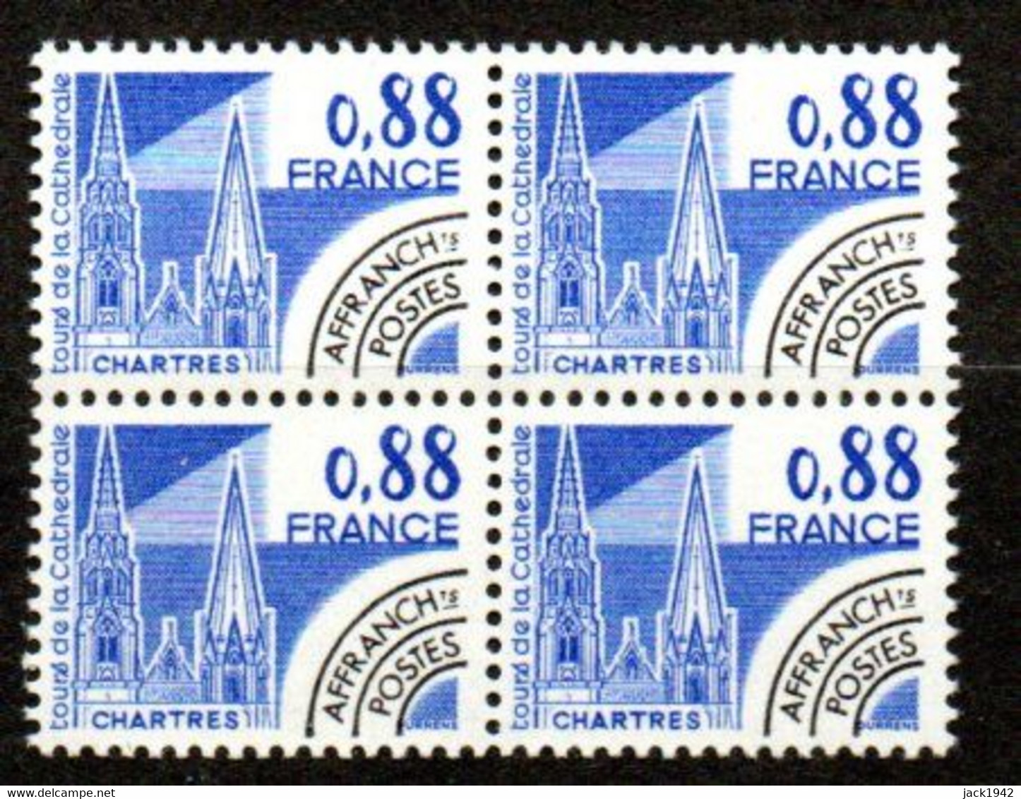 Préoblitéré Yvert N° 163 ** - 0,88 Monuments Historiques, Bloc De 4 - 1964-1988