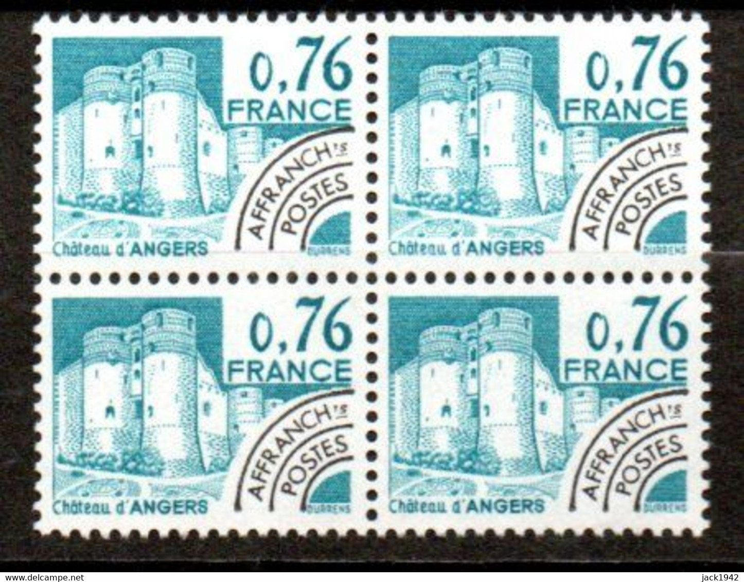 Préoblitéré Yvert N° 166 ** - 0,76 Monuments Historiques, Bloc De 4 - 1964-1988