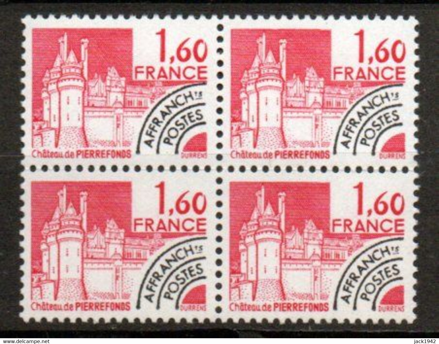 Préoblitéré Yvert N° 168 ** - 1,60 Monuments Historiques, Bloc De 4 - 1964-1988