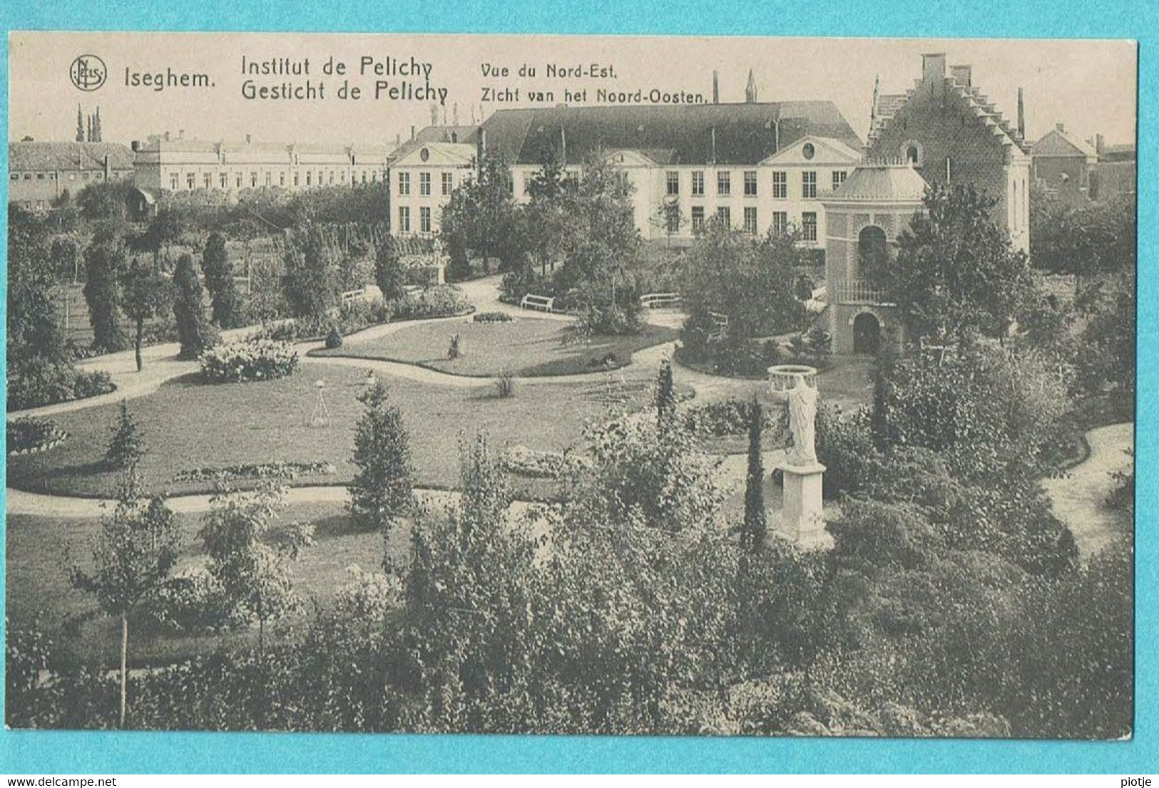 * Izegem - Iseghem (West Vlaanderen) * (Ed Nels) Institut De Pelichy, Gesticht, Vue Du Nord Est, Jardin, Tuin, Old - Izegem