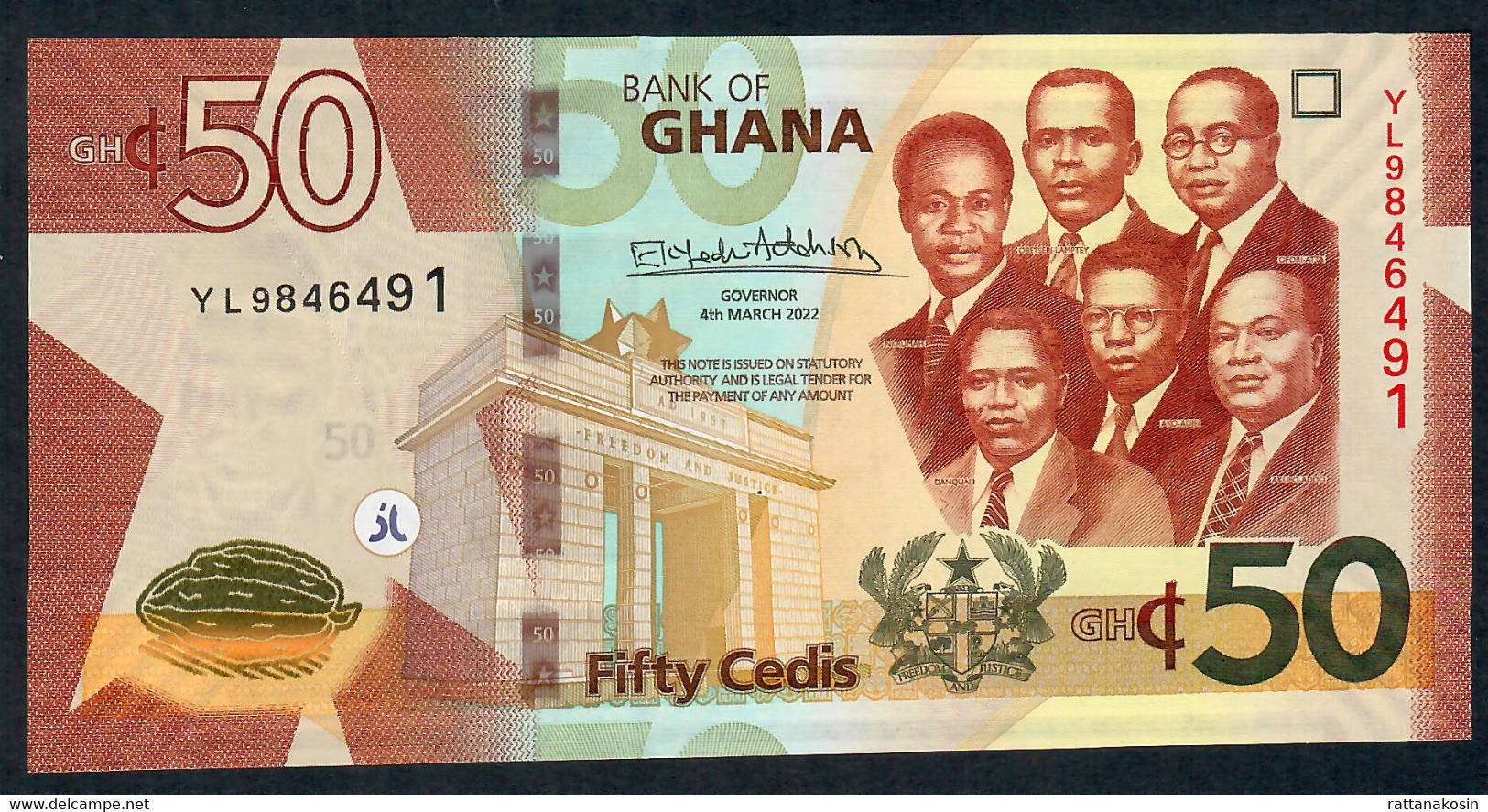 GHANA  NLP 50 CEDIS 2022  #YL      UNC. - Ghana