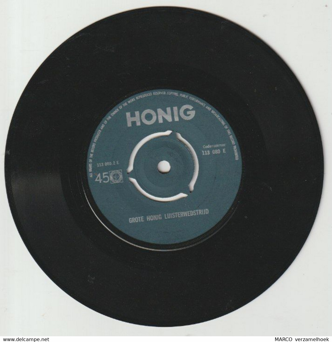 45T Single Grote HONIG Luisterwedstrijd 1968 Tom Manders "dorus" - Otros - Canción Neerlandesa